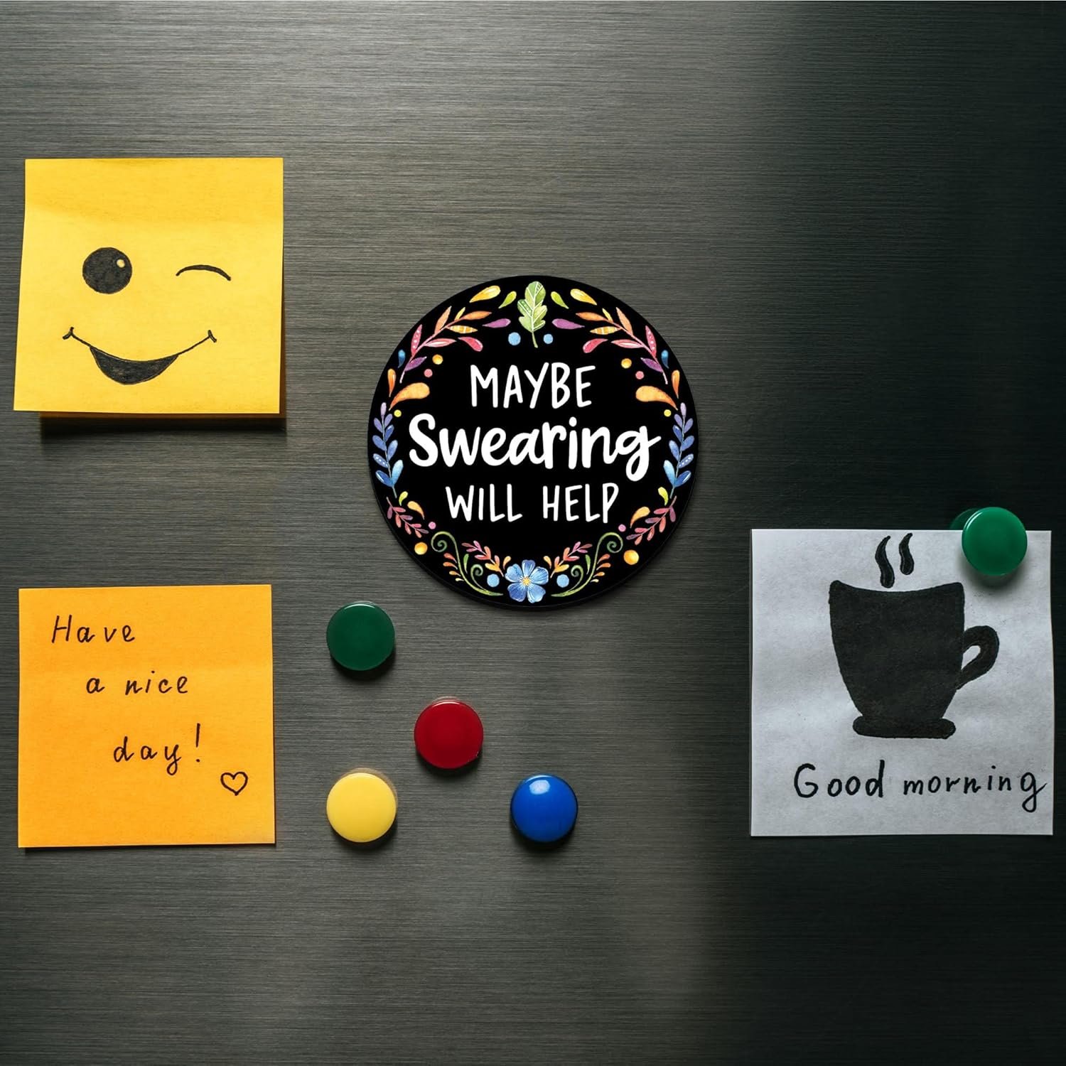 wholesale maybe swearing will help magnet for workspace decor - suitable for home, desks, lockers, and college spaces - ideal gift for friends, coworkers & family members - floral factory & supplier oem