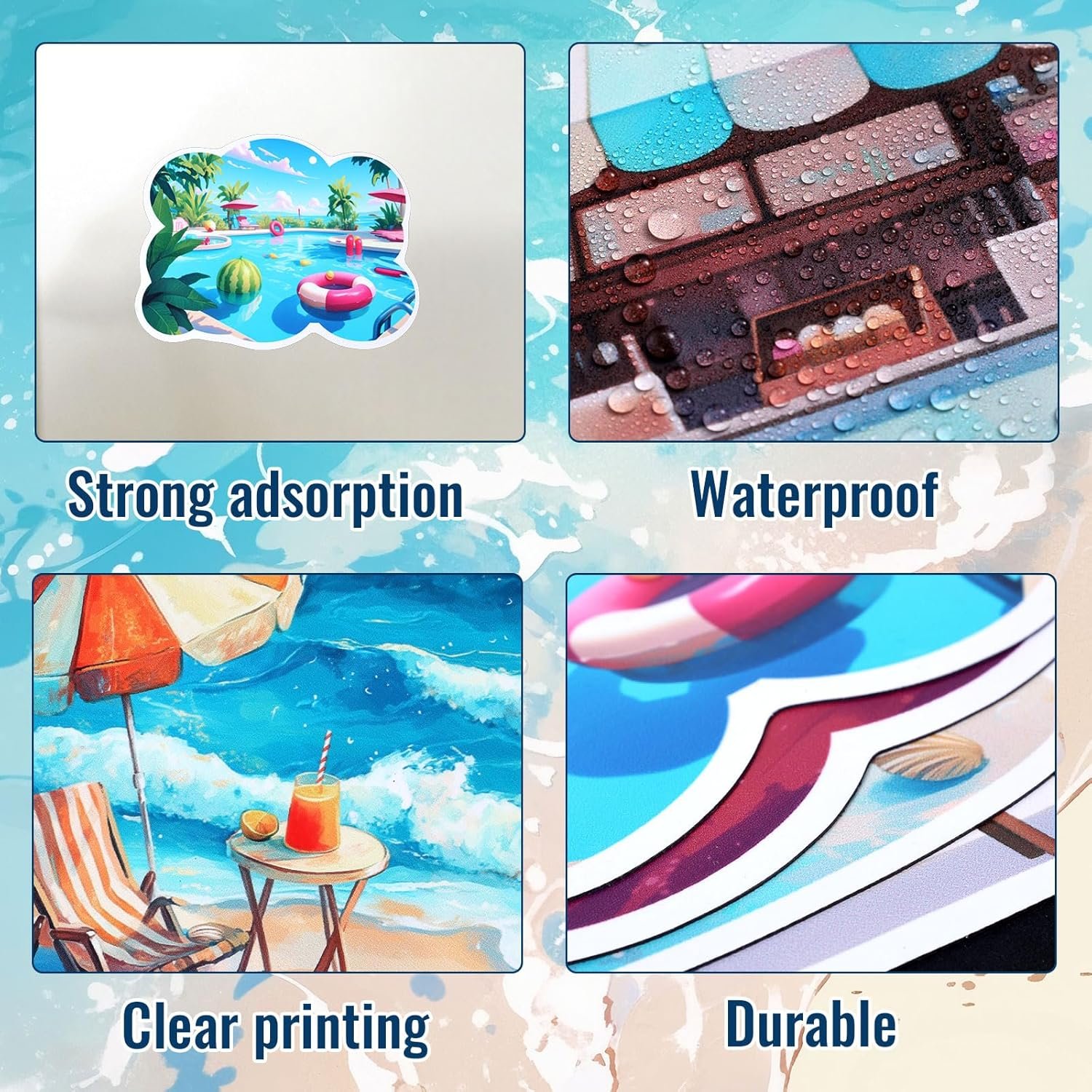 wholesale 4 pcs beach themed fridge magnets, beach summer hawaii ice cream truck seaside sunset funny fridge magnetic stickers decoration for home kitchen cabinet decoration decorative supplies factory & supplier oem