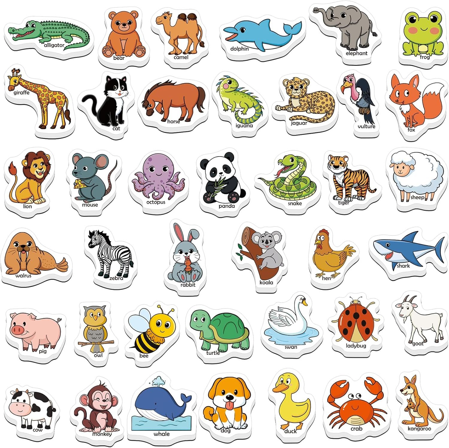wholesale 40 animal magnets - refrigerator fridge magnets for kids, magnetic animal toys for toddlers, learning games, speech therapy toys for preschool kindergarten classroom factory & supplier oem