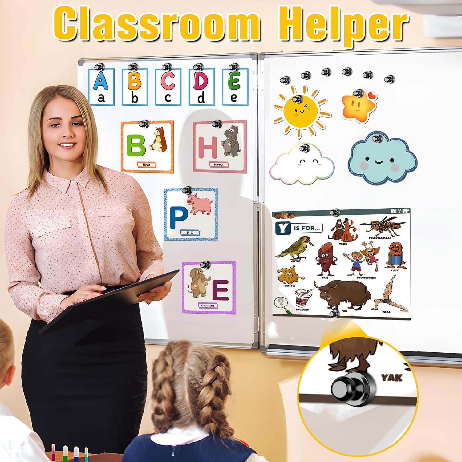 wholesale vndueey 16pcs black small strong fridge magnets refrigerator magnet, magnets for whiteboard, fridge magnet adults for kitchen, office, school, locker, map decorative factory & supplier oem