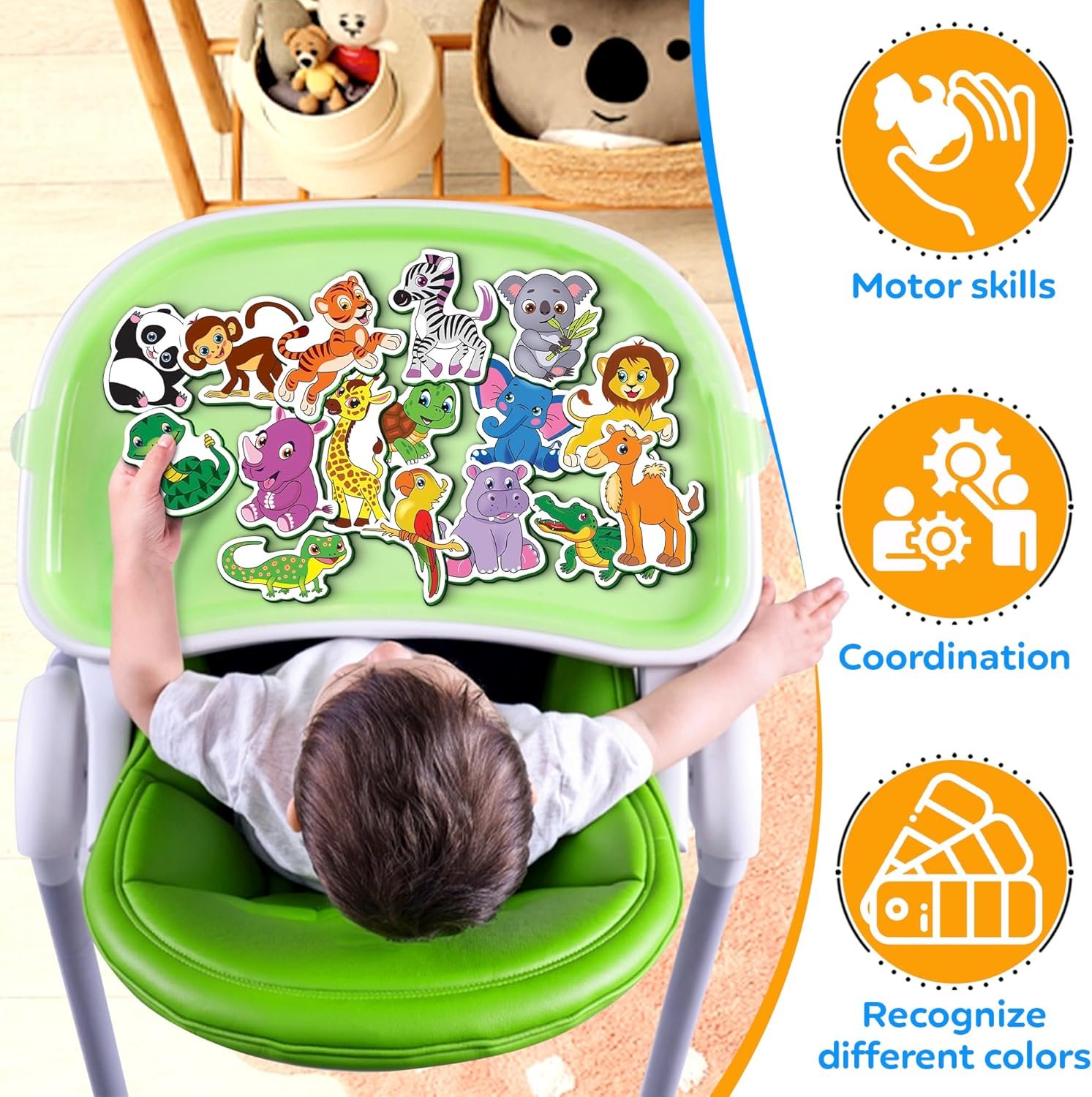 wholesale refrigerator magnets for kids zoo animals - big fridge magnets for toddlers - animal toys for toddlers 1-3 - developmental toys for 1 year old factory & supplier oem