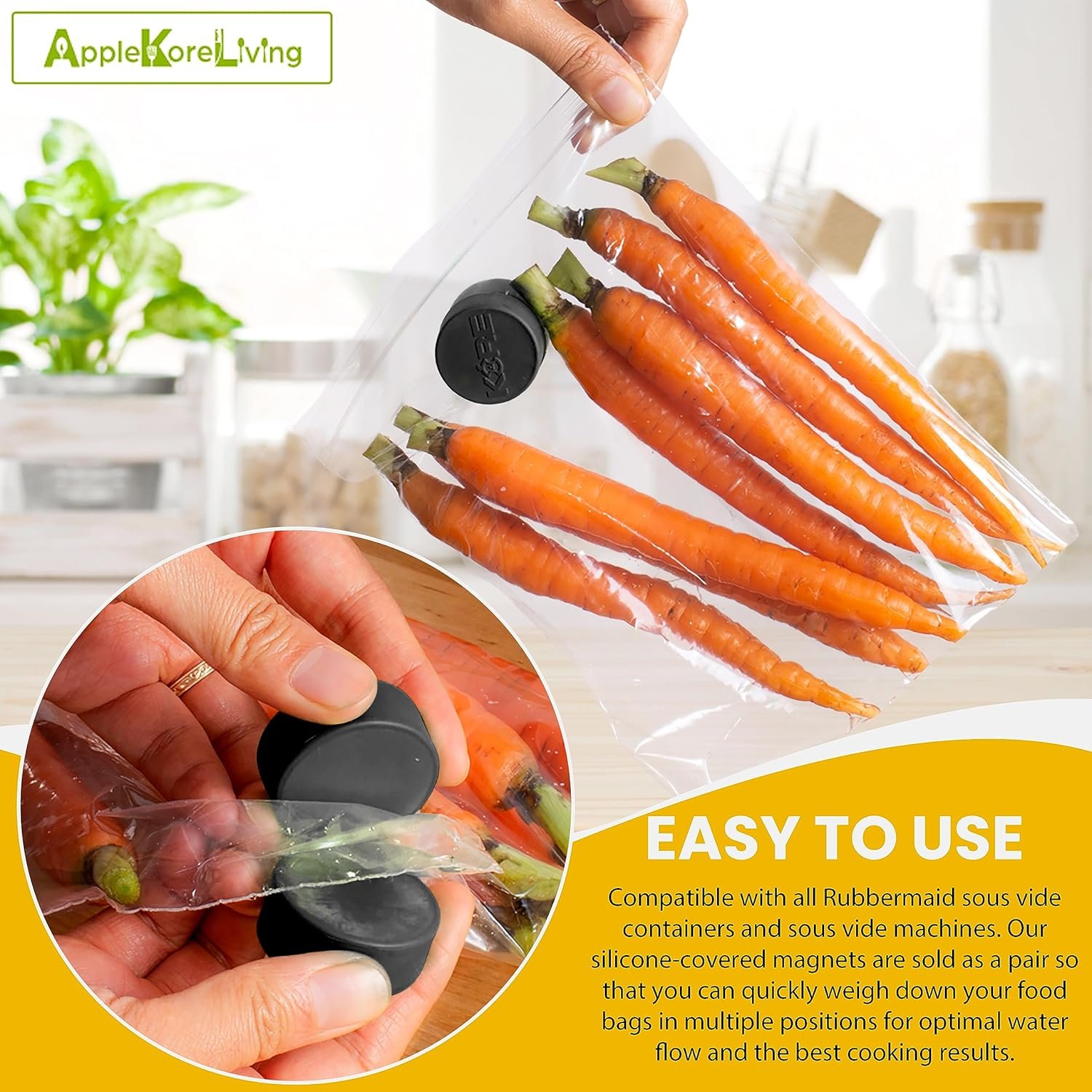 wholesale sous vide weighted magnets | powerful food safe magnets | keep sous vide bags fully submerged in a sous vide container | better than other sous vide accessories (matte black - 4 pack) factory & supplier oem