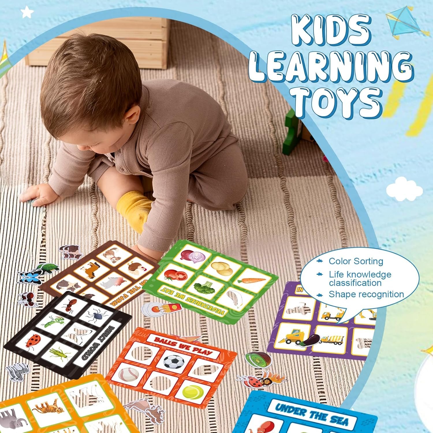wholesale 10pcs magnetic color sorting set refrigerator magnets for kids, food football car dinosaur learning magnets for kids early education fine matching sorting sports preschool education gifts factory & supplier oem