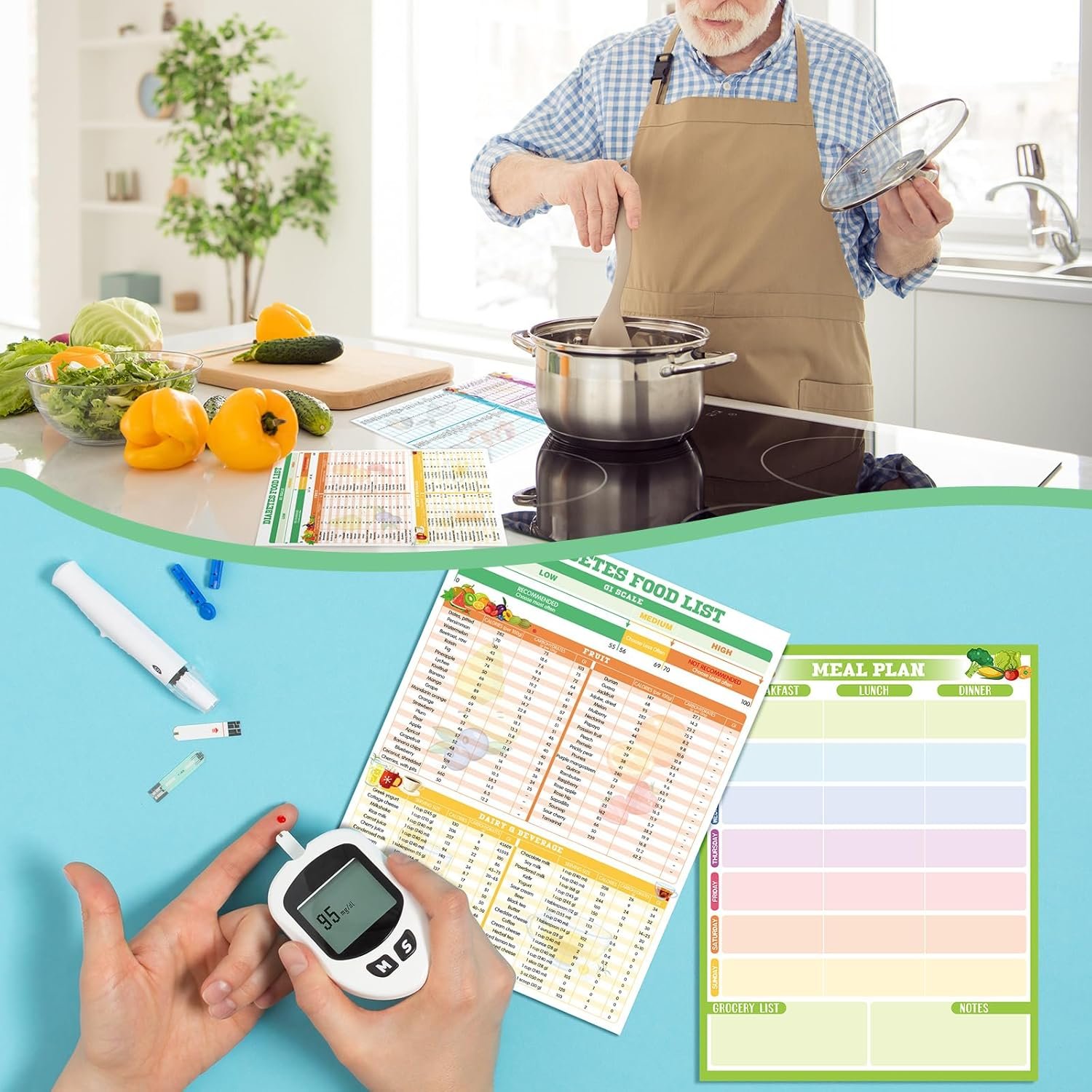 wholesale pasimy 4 pcs diabetes food lists chart magnet fridge 11 x 14 diabetic meal planner magnetic prediabetes grocery food journal log with 2 dry erase pens serving size carbs calories glycemic index factory & supplier oem