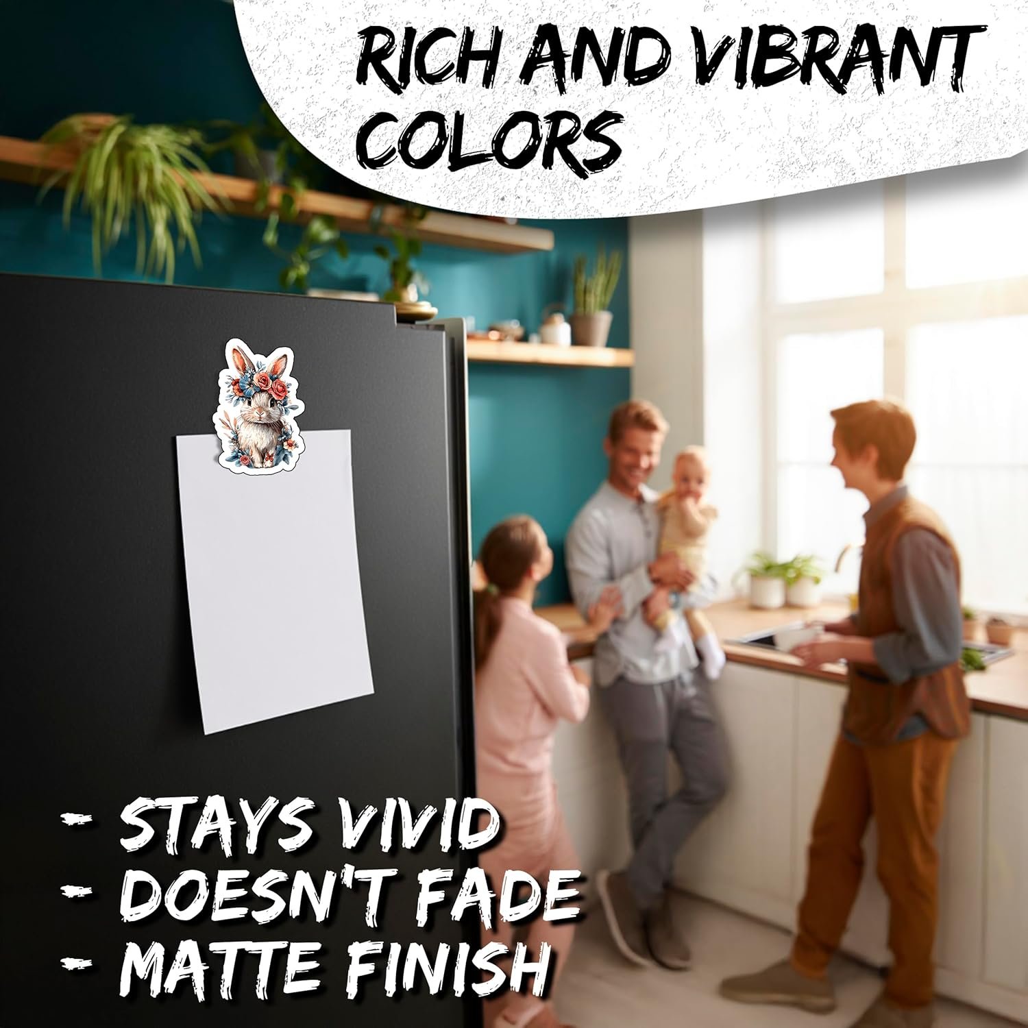 wholesale rabbit magnet 4 inch 2-pack – strong vinyl decorative animal magnets for fridge locker kitchen office – cute fun aesthetic cool durable & long-lasting souvenir id44999 factory & supplier oem