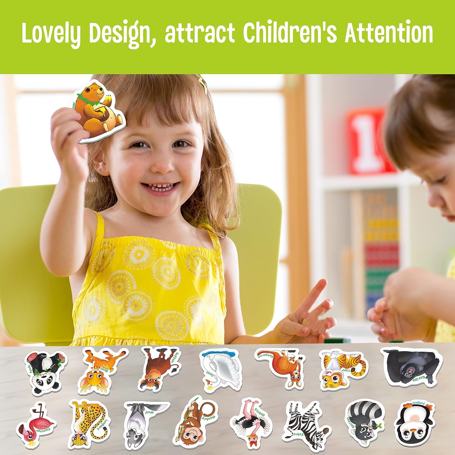 wholesale 65 pcs adorable magnetic animal fridge magnets - wild, farm & marine animals - thickened cardstock refrigerator magnets - cute educational learning toys for kids 3+ factory & supplier oem