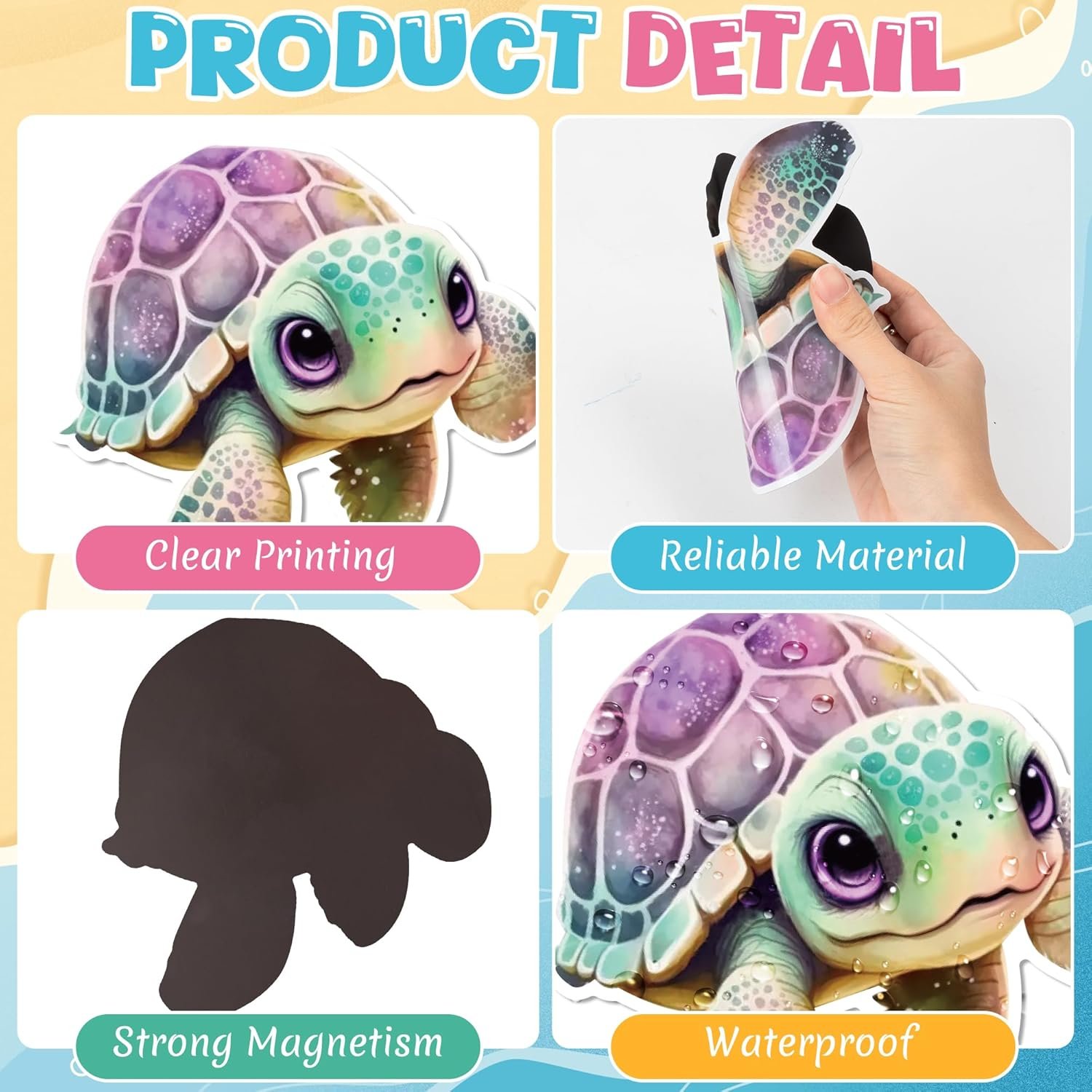 wholesale japbor cruise door decorations magnetic - 10pcs sea turtle cruise magnet, ocean turtles car ship cabin refrigerator magnets decal, sea animal fridge magnetic stickers for home kitchen cabinet decor factory & supplier oem