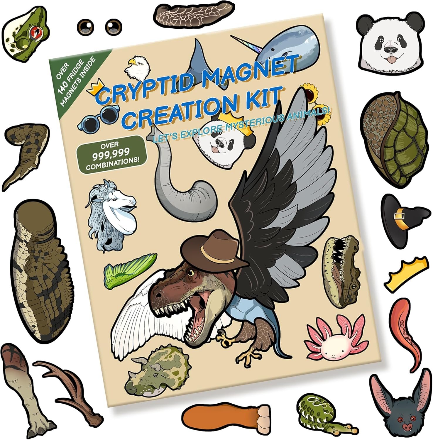 wholesale egngy 149 pcs cryptid magnet creation kit, 7 sheets of 9