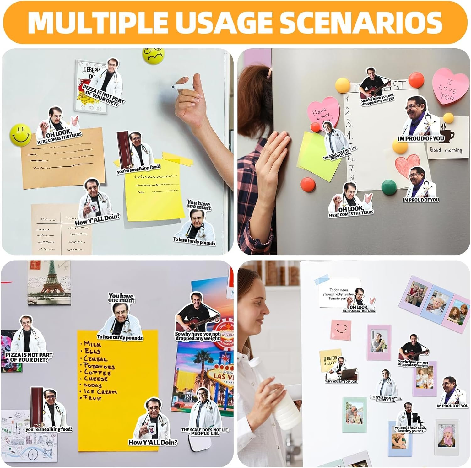 wholesale 12pcs funny dr. nowzaradan fridge magnet black text dr now magnets doctor phrase magnets motivational diet helper adults inspirational cute fun magnetic accessories for refrigerator & car factory & supplier oem