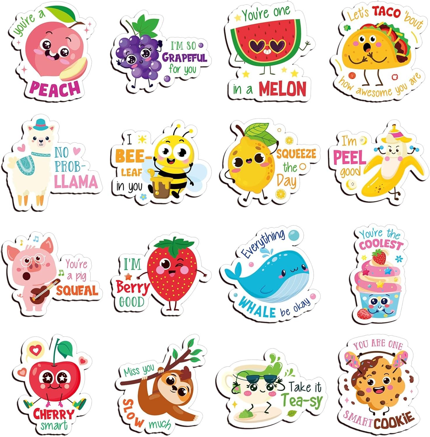 wholesale kanayu 16 pcs cute fridge magnets fun puns magnetic stickers decorative refrigerator decal funny magnets for locker fridge stickers for whiteboard laptop office adult (food and animal) factory & supplier oem