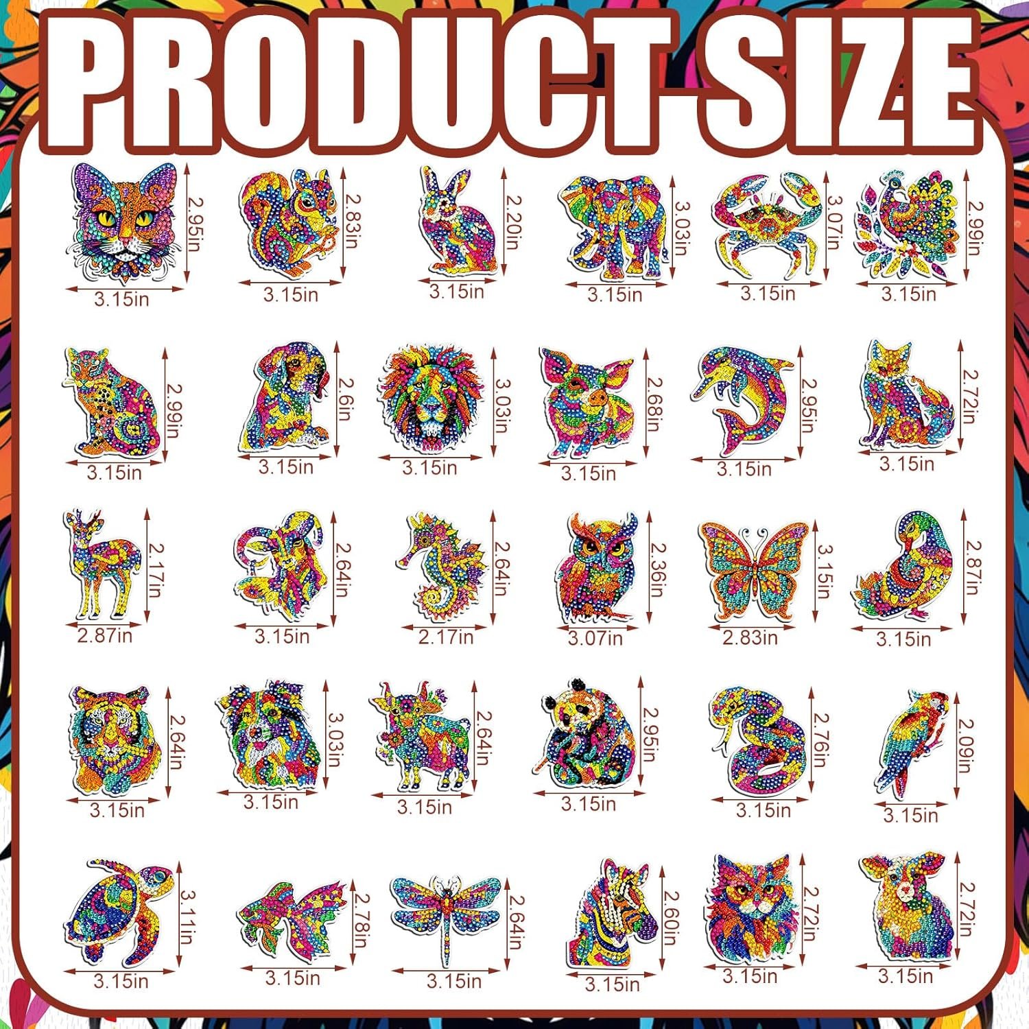 wholesale remuuly 30 pcs diamond painting magnets spring diamond art magnet kits for adults summer animal flower cupcake cow rhinestones refrigerator stickers for fridge diy crafts toy gifts(animal) factory & supplier oem