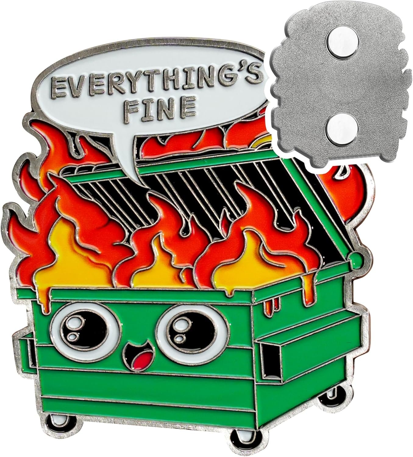wholesale emotional dumpster fire fridge magnets - everything's fine refrigerator magnet - cute whiteboard support ornament - hilarious desk accessories for work - inspirational gift for men women coworker factory & supplier oem