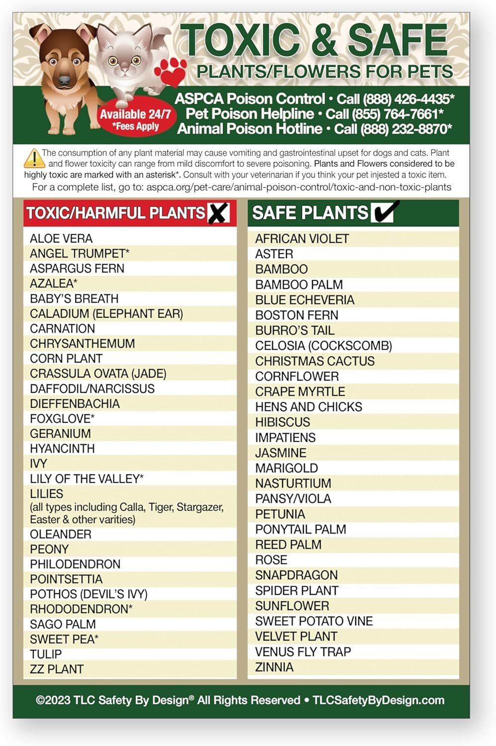 wholesale magnetic list toxic safe plants flowers for pets - dog cat chart - plants flowers dogs cats should not eat - chart decorative magnets - pet safety - pet adoption essentials gift 5.5 x 8.5 inches factory & supplier oem