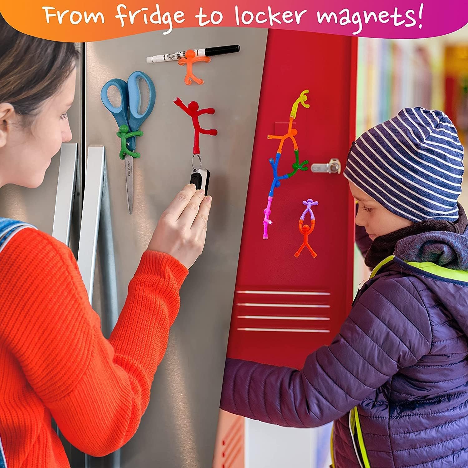 wholesale magmen classic! the original magnetic action figures - classic stretchy travel fidget & desk toy | multipurpose fridge & whiteboard magnets 10pc solid colors set factory & supplier oem