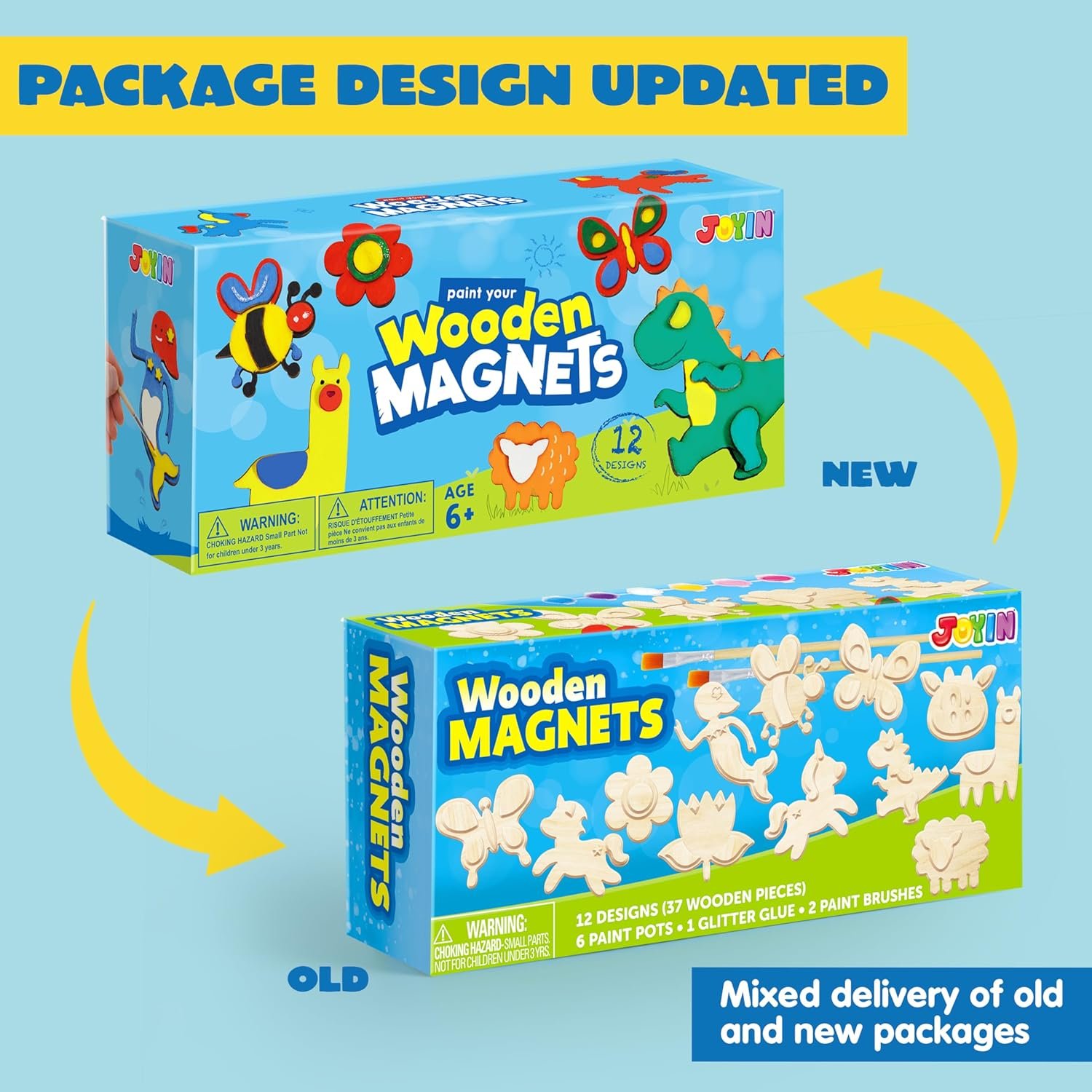 wholesale joyin 12 wooden magnet creativity arts & crafts painting kit for kids, decorate your own painting gift for easter basket stuffers, birthday parties and family crafts, party favors for boys girls factory & supplier oem