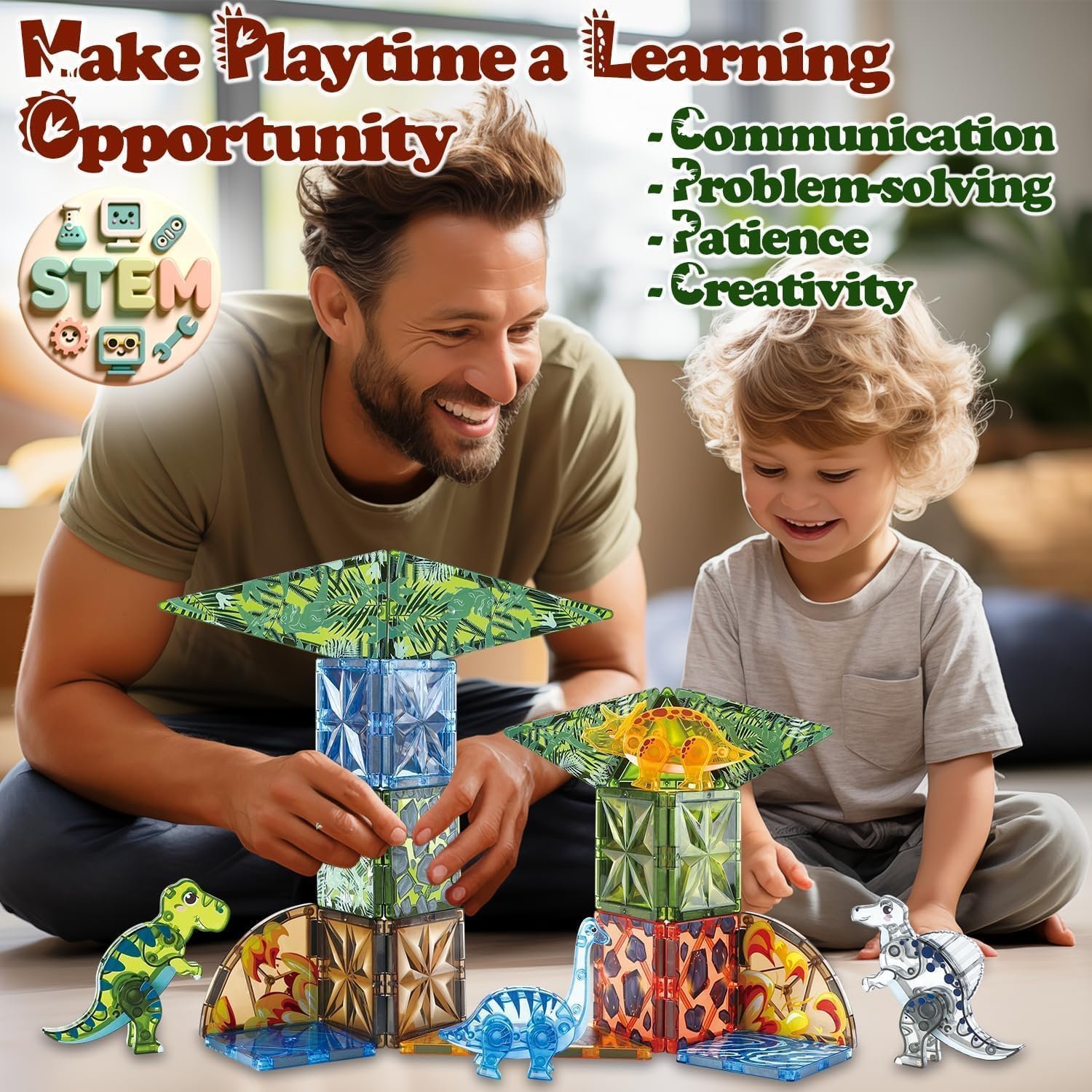 wholesale magnetic tiles dinosaur toys for kids 3-5 5-7 magnet building blocks toddler toy dinosaurs - 3 year old boy gift stem learning resources for kids ages 3 4 5 6 7 8 gifts for 4 year old boys factory & supplier oem