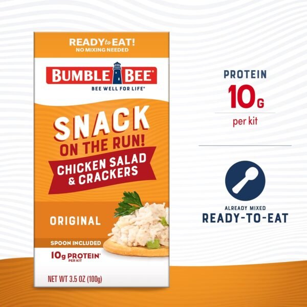 low-cost wholesale bumble bee snack on the run chicken salad with crackers kit, 3.5 oz (pack of 12) - ready to eat, spoon included - shelf stable & convenient protein snack oem/odm services