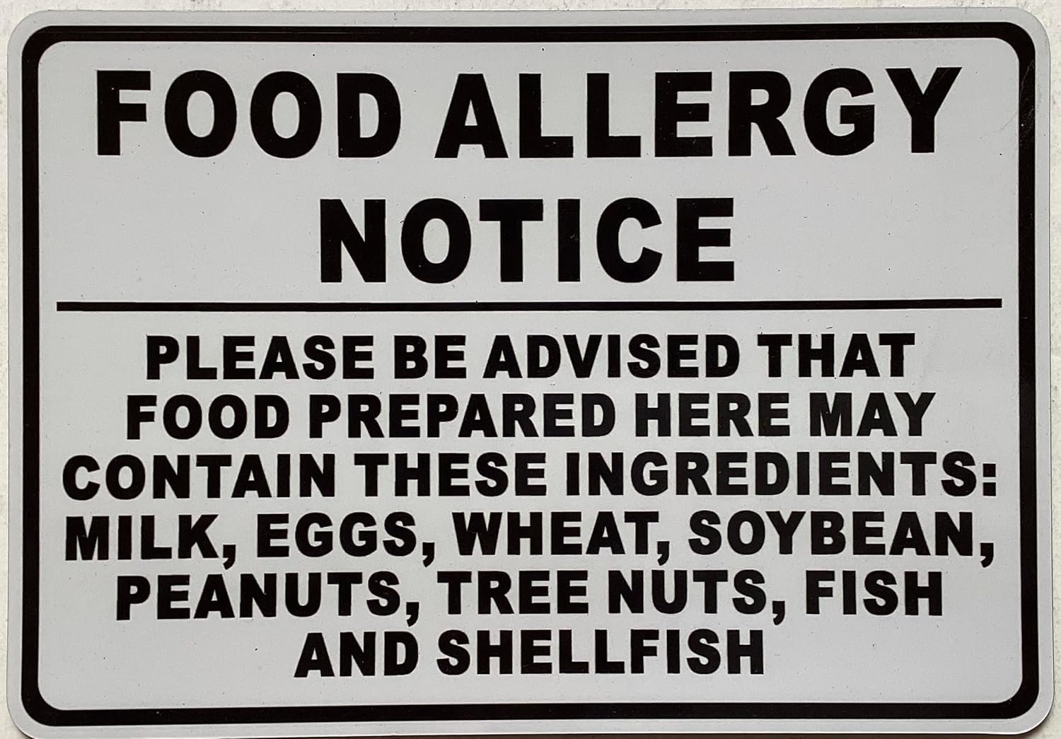 wholesale chef refrigerator magnet food allergy notice - resturant food allergy sign (white,magnet, 7x10 inch,heavy duty, yellow) factory & supplier oem