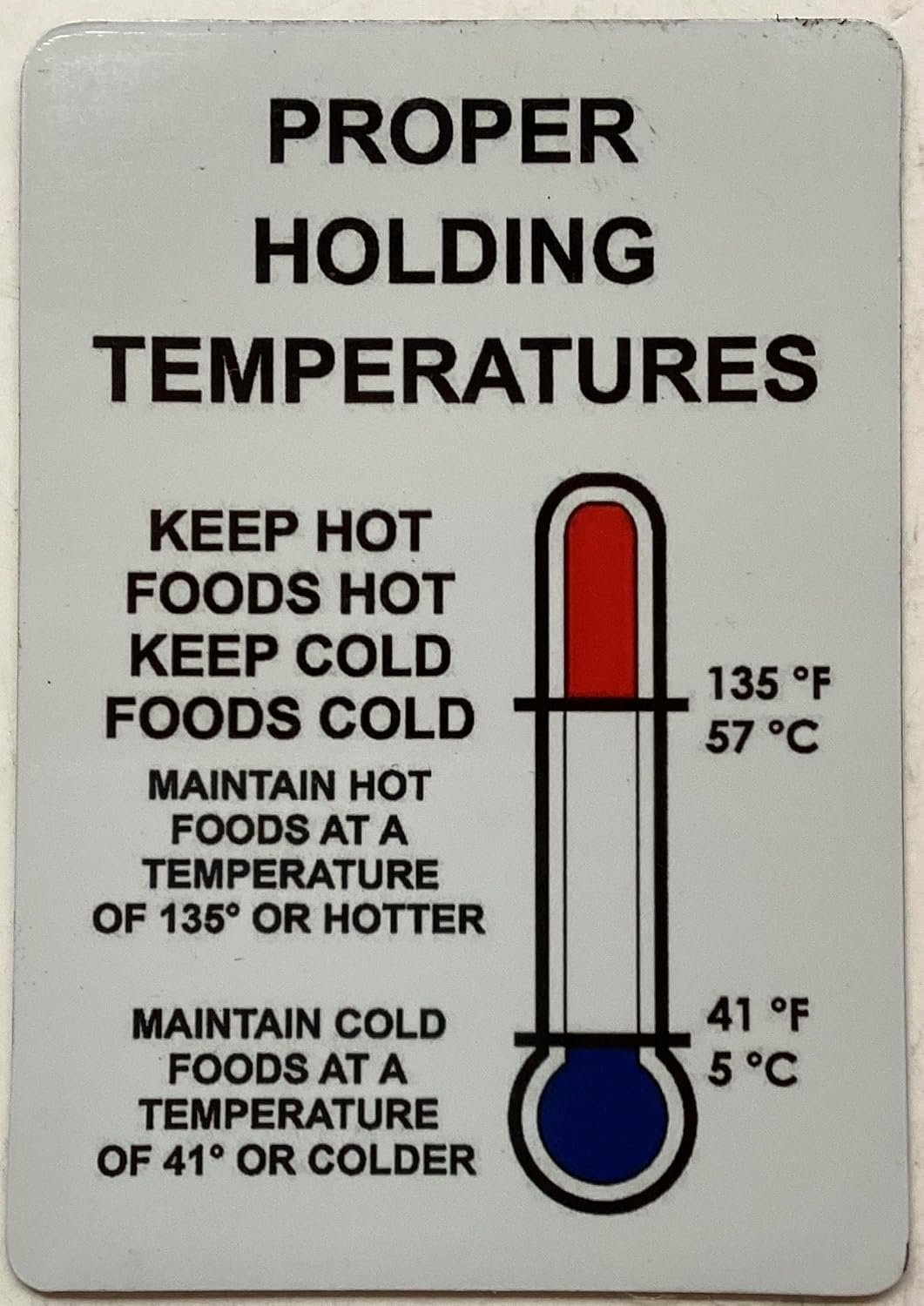 wholesale 3 set - restaurant fridge proper holding temperature safety sign (magnet, 3.5x5.5) factory & supplier oem