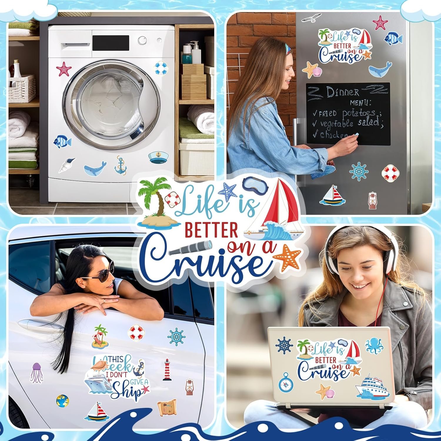 wholesale 27pcs nautical cruise magnets - large funny carnival ship magnets for door & fridge factory & supplier oem