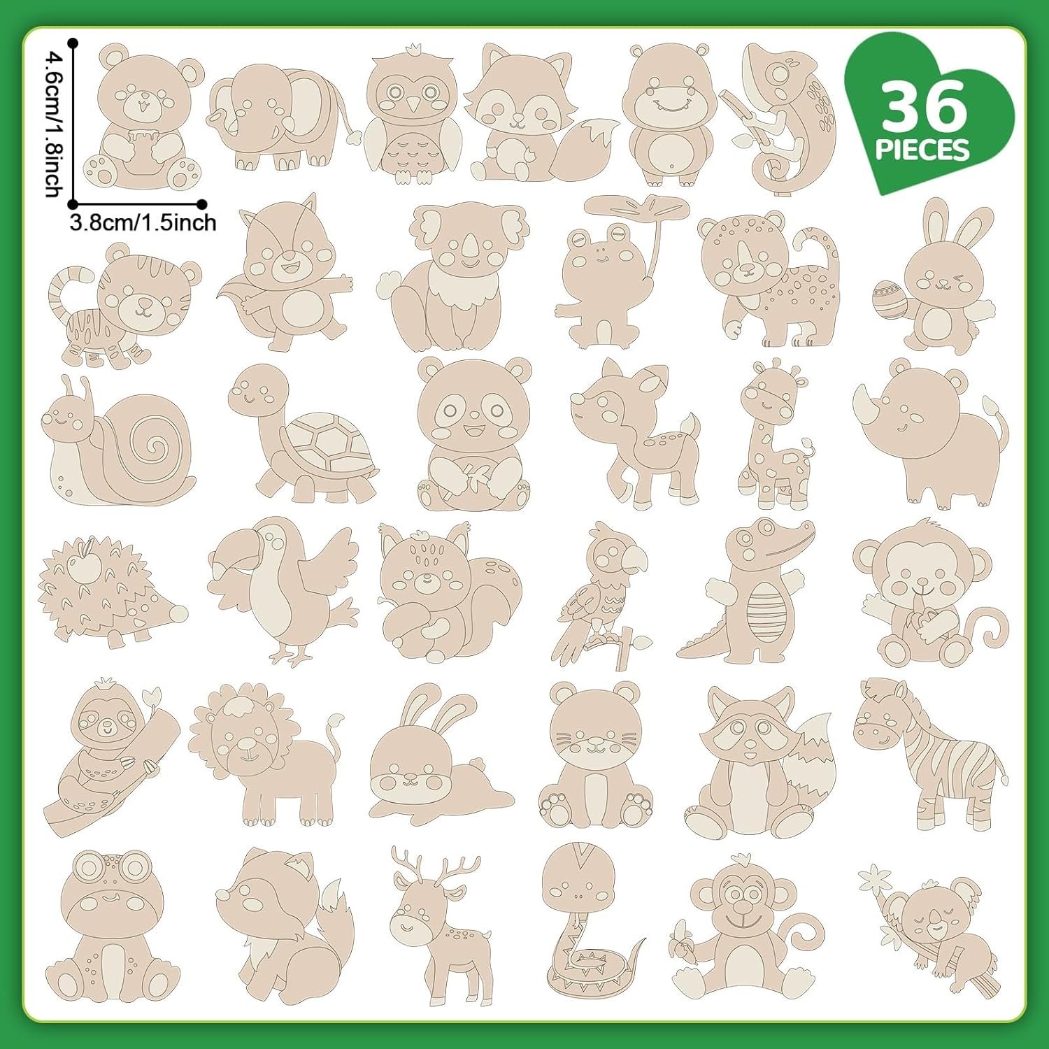 wholesale gisgfim 36pcs wooden magnet painting craft kit diy wooden magnets coloring arts crafts for kids ages 4-8 8-12 for birthday party gifts toys jungle animal creativity supplies party favors factory & supplier oem