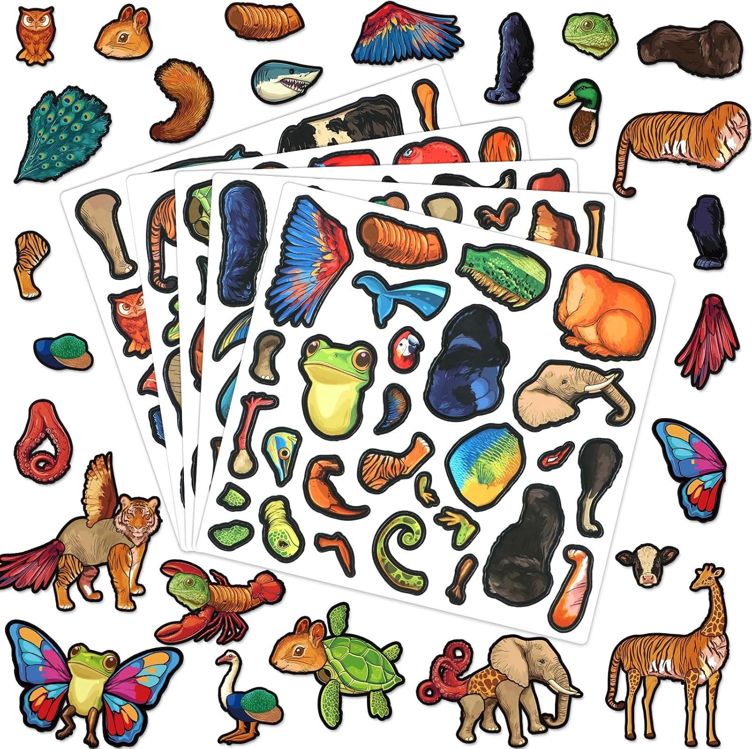 wholesale 134pcs cryptid construction kit funny animals fridge magnets for kid creature creation magnetic toys for toddlers educational monster refrigerator magnets for whiteboard baby children gift learning factory & supplier oem