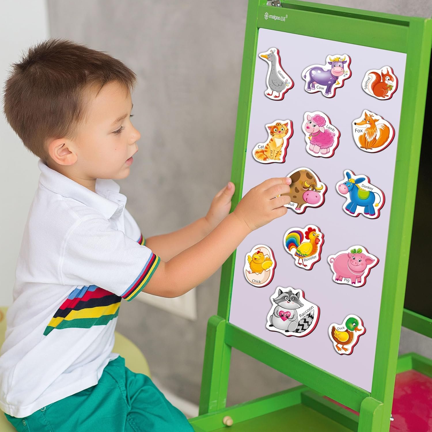 wholesale little world large set of 25 foam fridge magnets for toddlers 1-3 - refrigerator magnets for kids – baby magnets for refrigerator 1 year old - farm magnetic animals - animal magnets for toddlers 1-3 factory & supplier oem