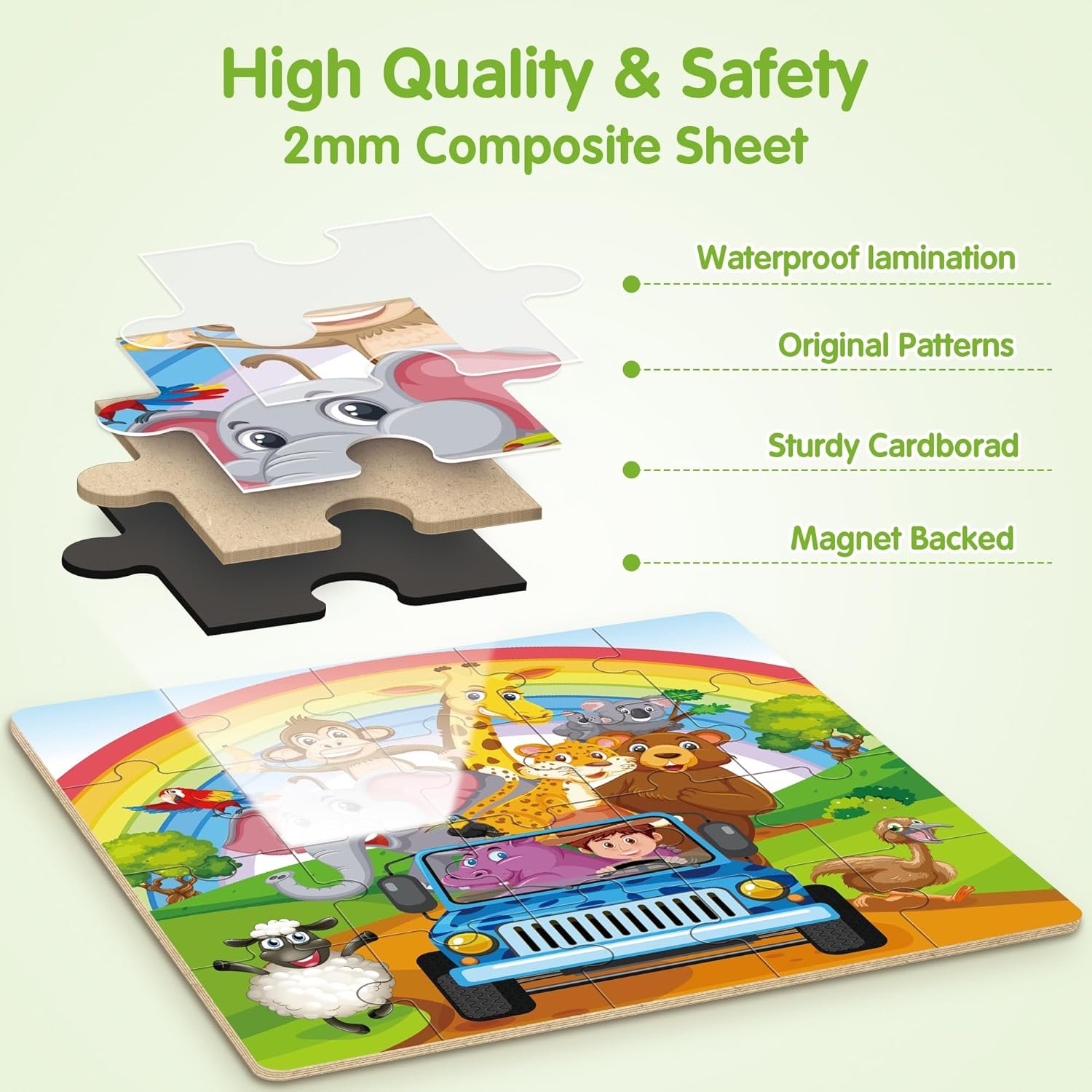 wholesale synarry magnetic puzzles for kids ages 3-5, 20 pieces toddler animal puzzles, children travel activity toys games for 3 4 5 6 years old kids boys girls in car airplane, learning magnet for road trip factory & supplier oem
