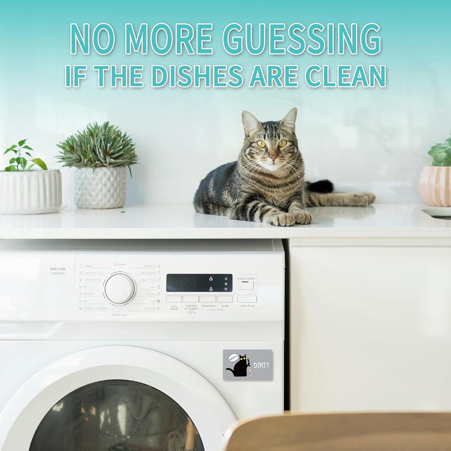 wholesale funny dishwasher magnet clean dirty sign universal double sided refrigerator magnet cute black cat cartoon magnets flip with magnetic plate indicator sign for kitchen home decor g factory & supplier oem