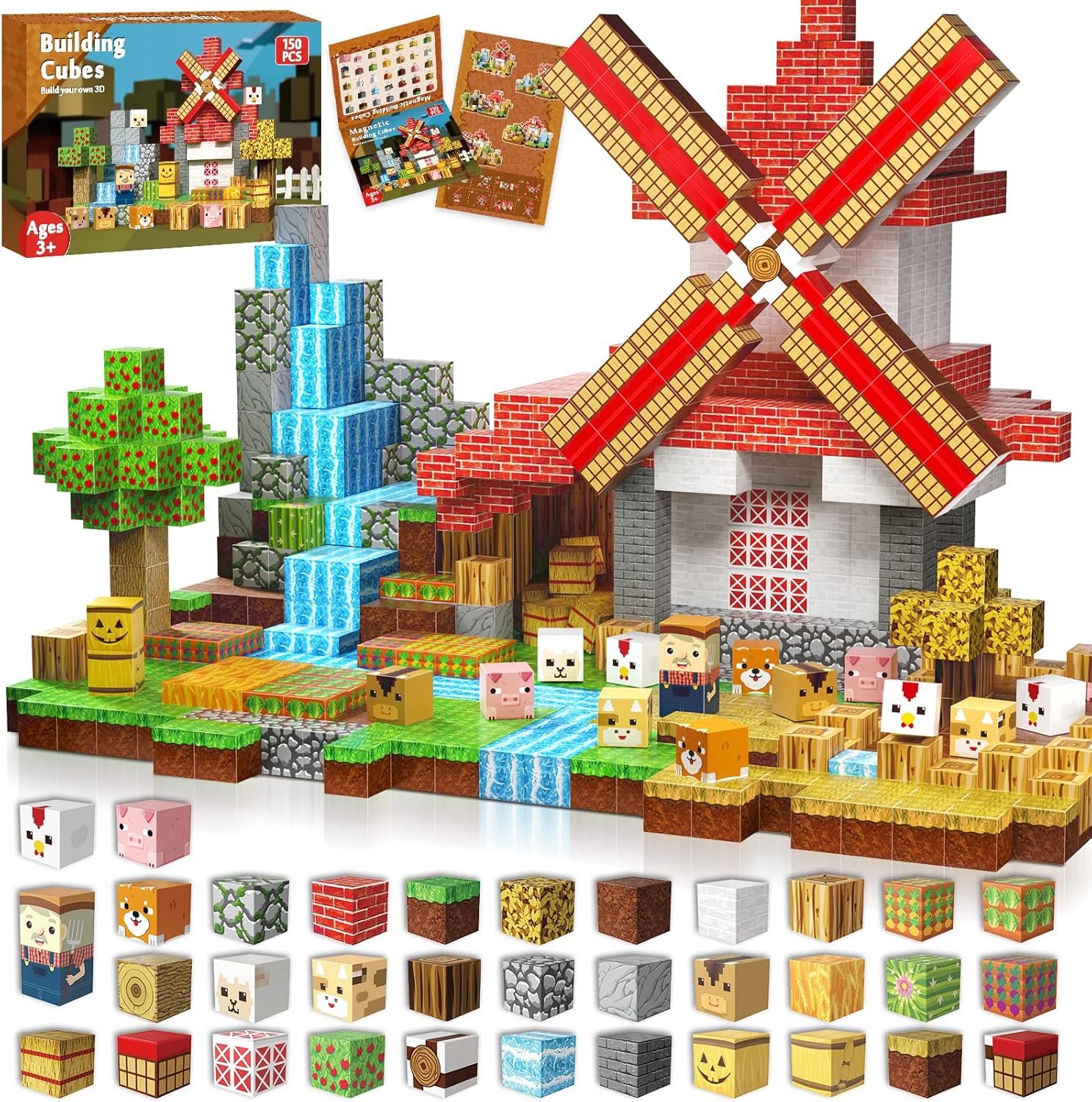 wholesale magnetic blocks - 150 pcs build magnetic farm animal homes - magnetics toys for montessori toddler christmas birthday gifts - stem sensory toys for 3 4 5 6 7 8 9 10 year old boys & girls factory & supplier oem