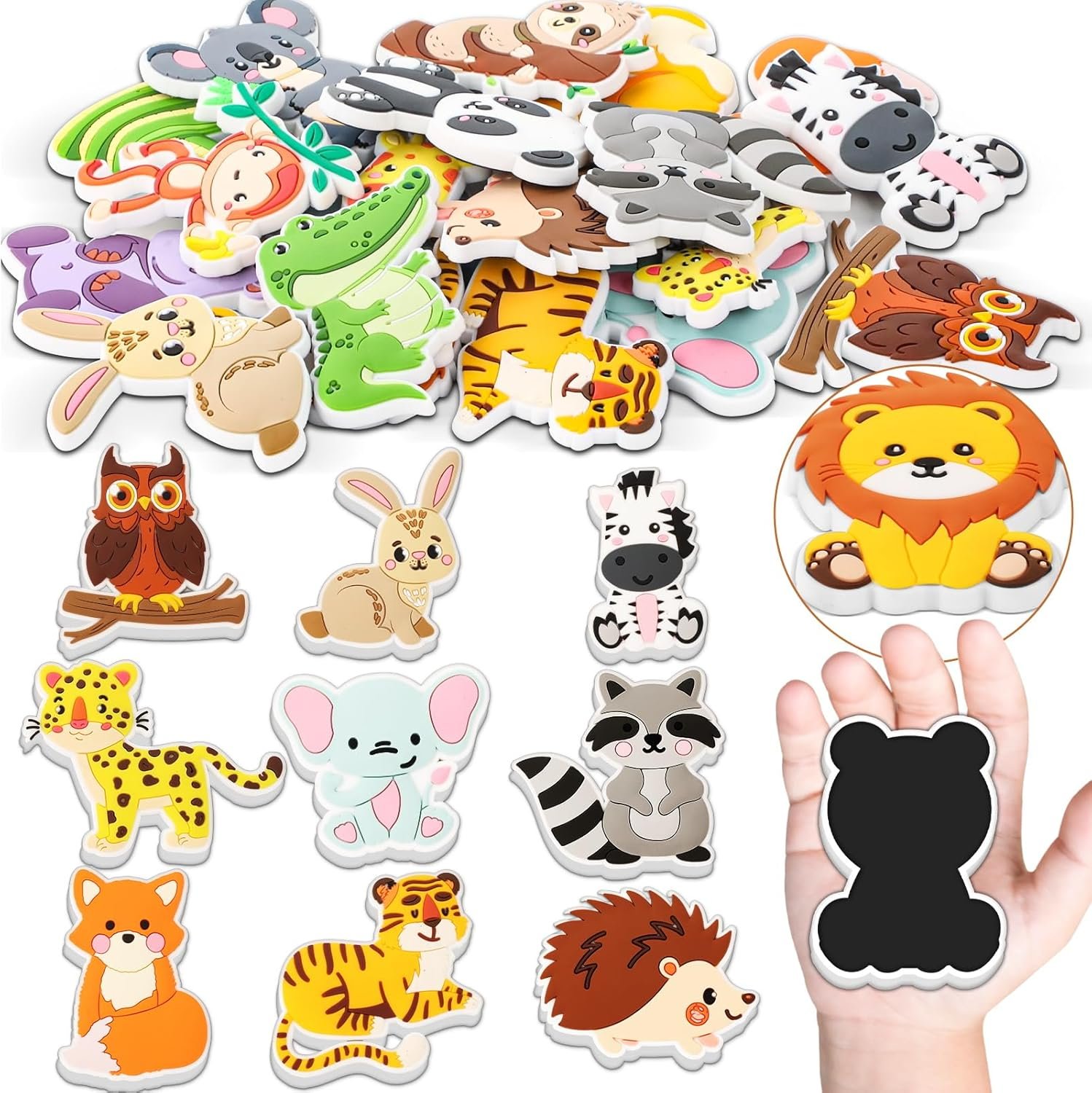 wholesale 20pcs fridge magnets for kids animals refrigerator magnets for toddlers 1-3 rubber fridge magnets baby educational magnetic children gift learning toy safe full back magnets for kids whiteboard factory & supplier oem