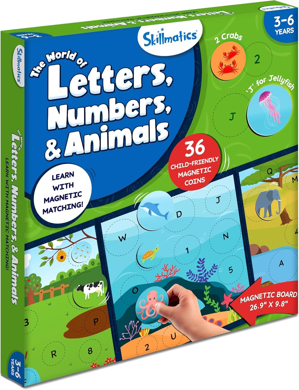 wholesale skillmatics magnetic matching activity - letters, numbers & animals, preschool learning toy & game for kids, 35+ magnetic pieces, gifts for boys & girls ages 3, 4, 5, 6 factory & supplier oem