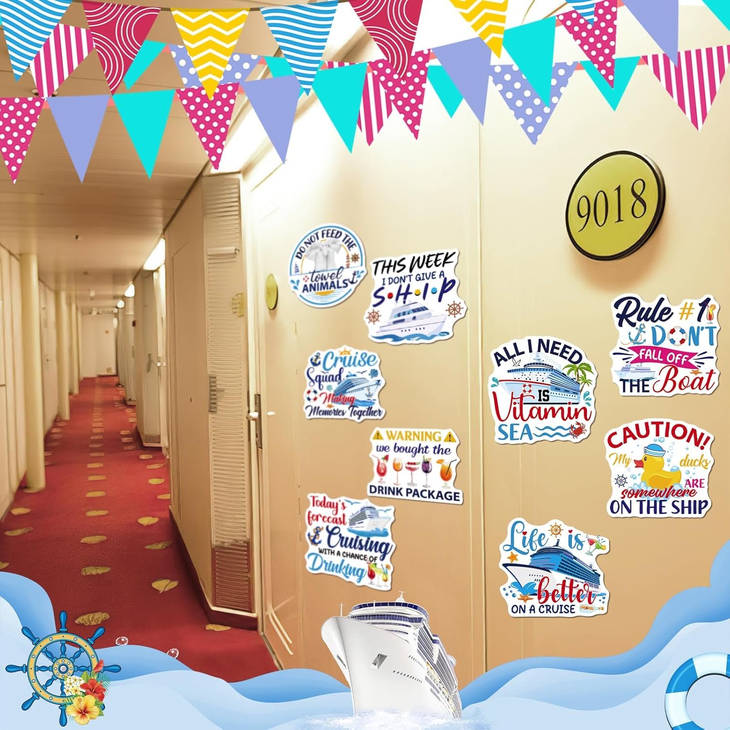 wholesale cruise door decorations magnetic - 9 pcs ship cabin magnets ducks towel animal decals stateroom accessories stickers magnet for party summer carnival supplies refrigerator locker car decor factory & supplier oem