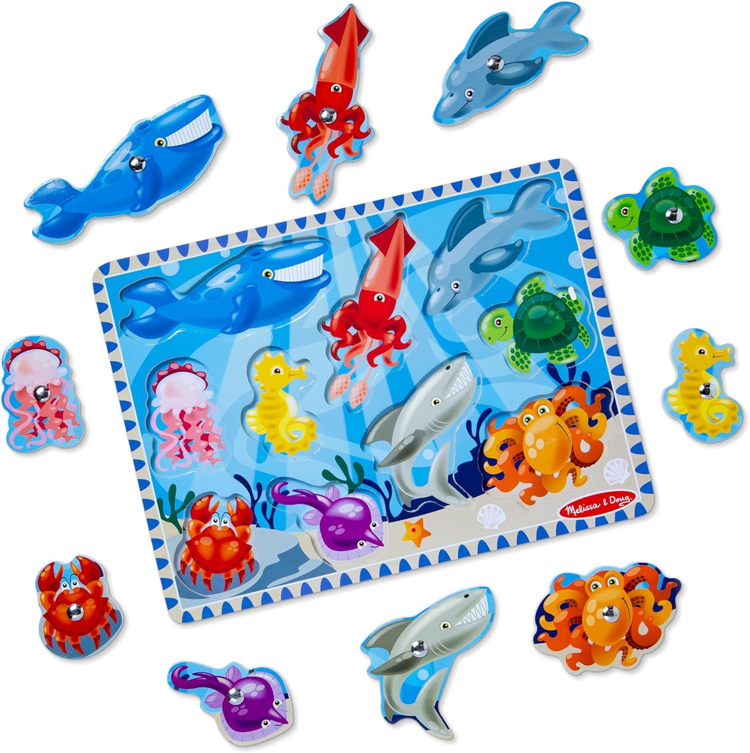 wholesale melissa & doug magnetic wooden fishing game and puzzle with wooden ocean animal magnets factory & supplier oem
