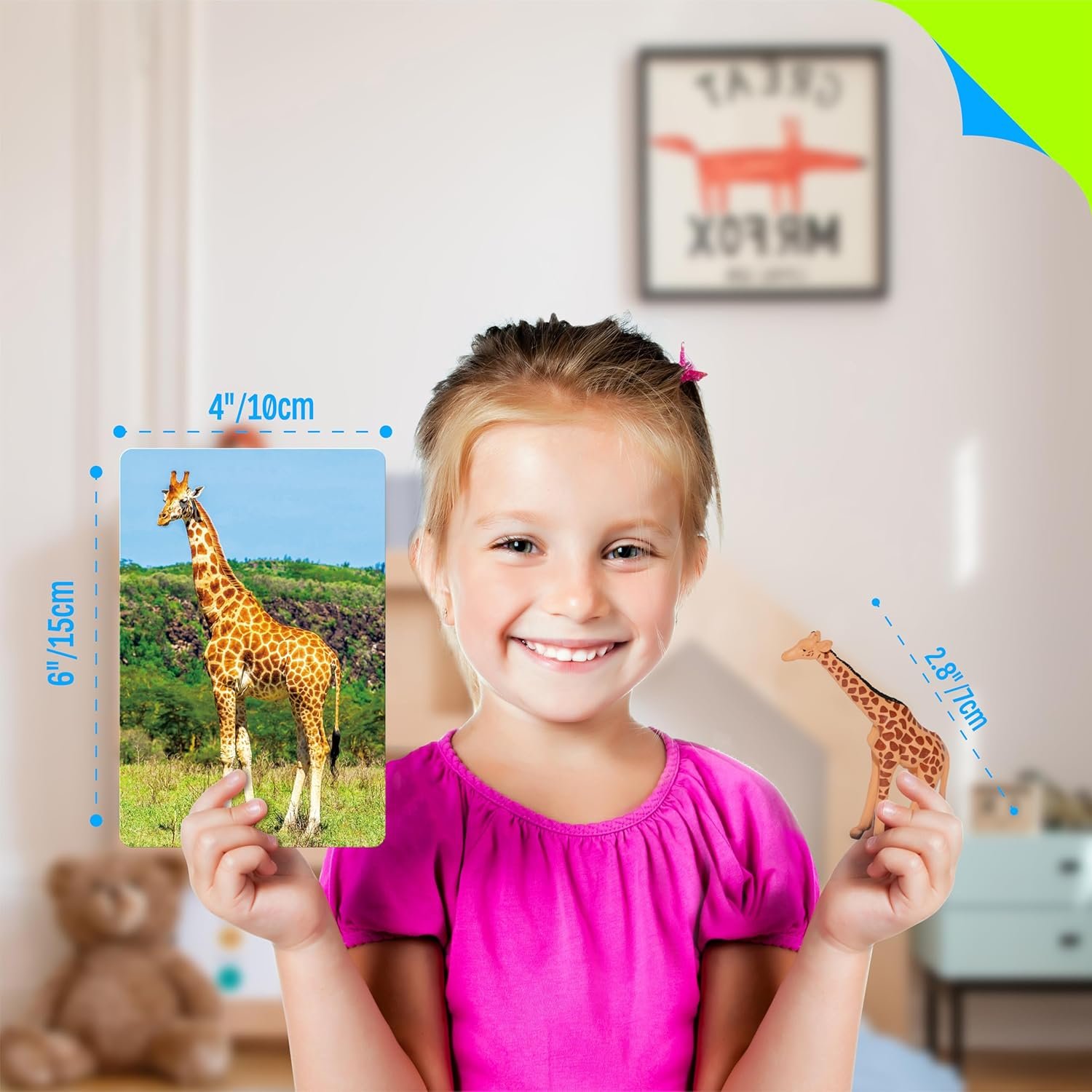 wholesale 15 pcs safari animal figurines with 15 introducing flashcards, realistic zoo animal figures montessori toys science educational matching game for homeschool preschool toddler kids factory & supplier oem