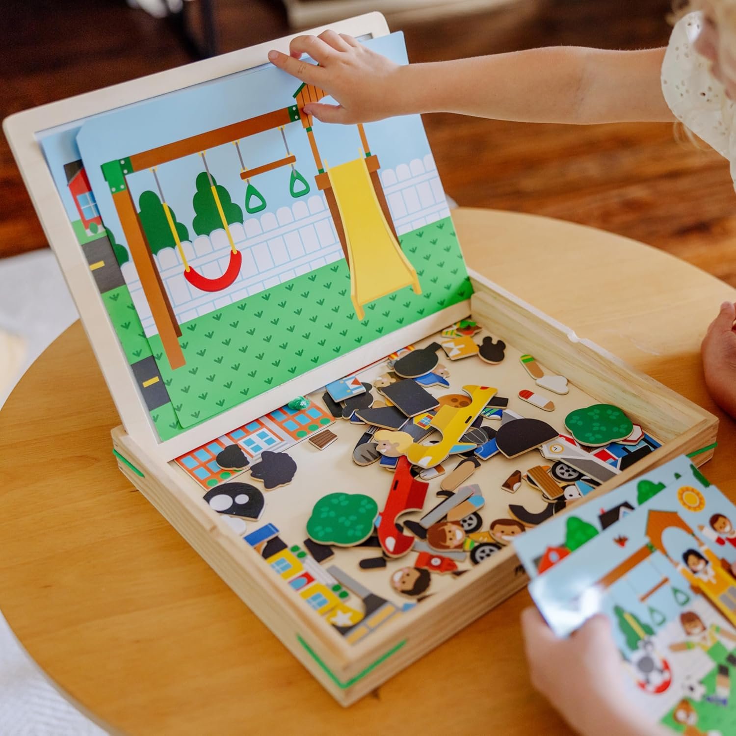 wholesale melissa & doug wooden magnetic matching picture game with 119 magnets and scene cards factory & supplier oem