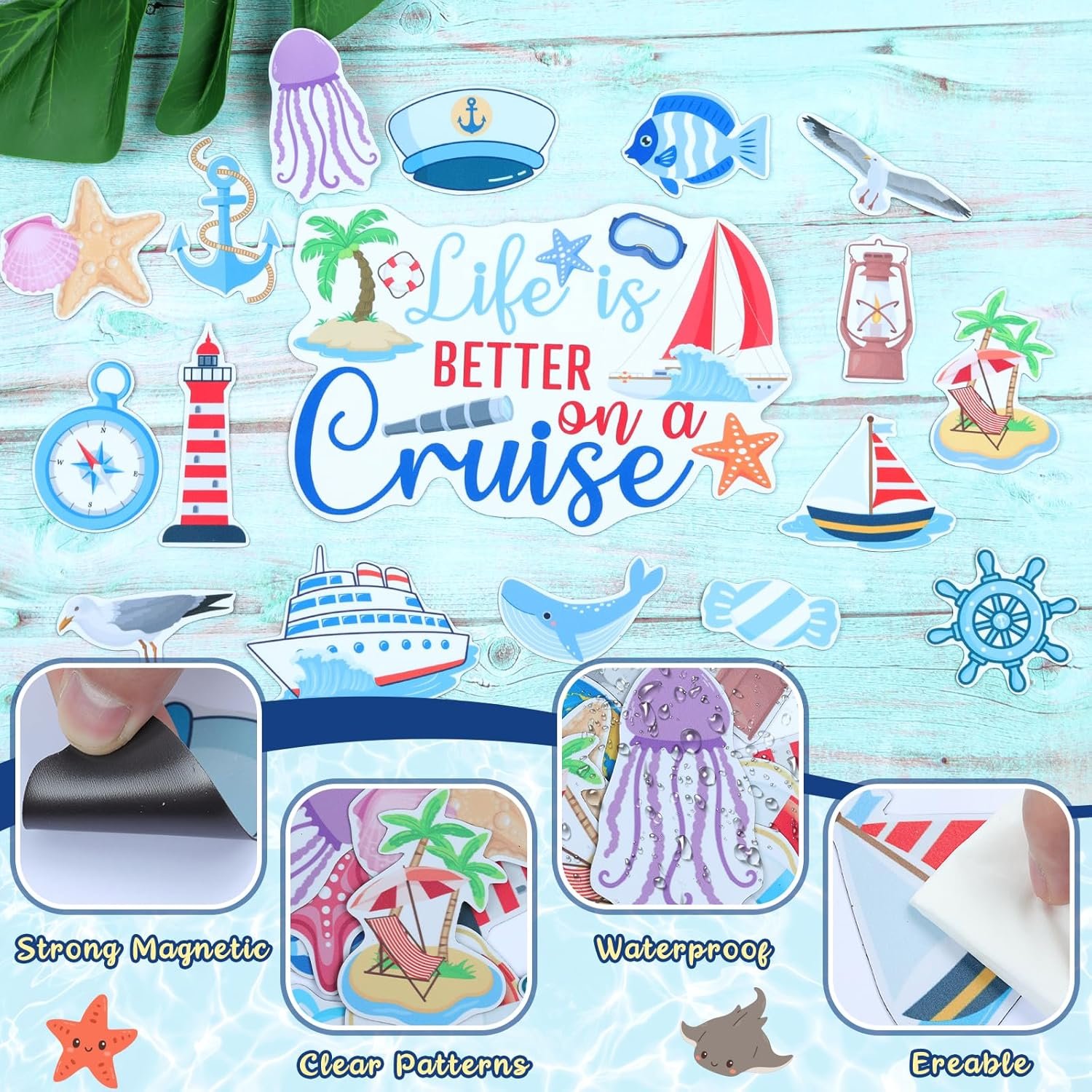 wholesale 27pcs nautical cruise magnets - large funny carnival ship magnets for door & fridge factory & supplier oem
