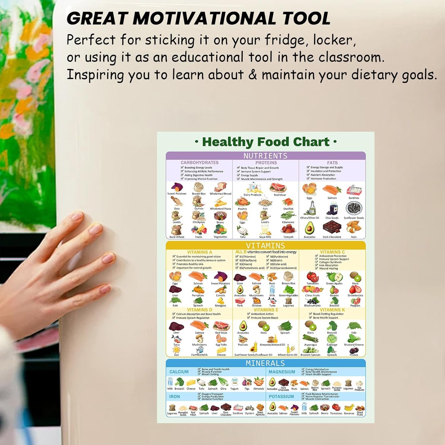 wholesale healthy food chart magnet, informative nutrition vitamins minerals fridge chart,nutrition posters,kitchen conversion chart-16