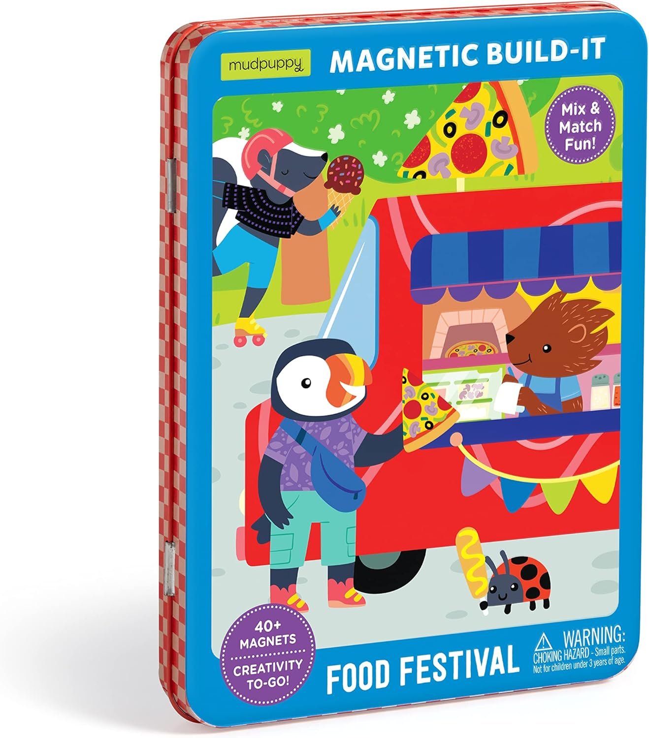 wholesale mudpuppy food truck festival – magnetic play set travel friendly game with illustrated food truck background scenes including furry characters and over 40 mix and match magnets for ages 4 and up factory & supplier oem