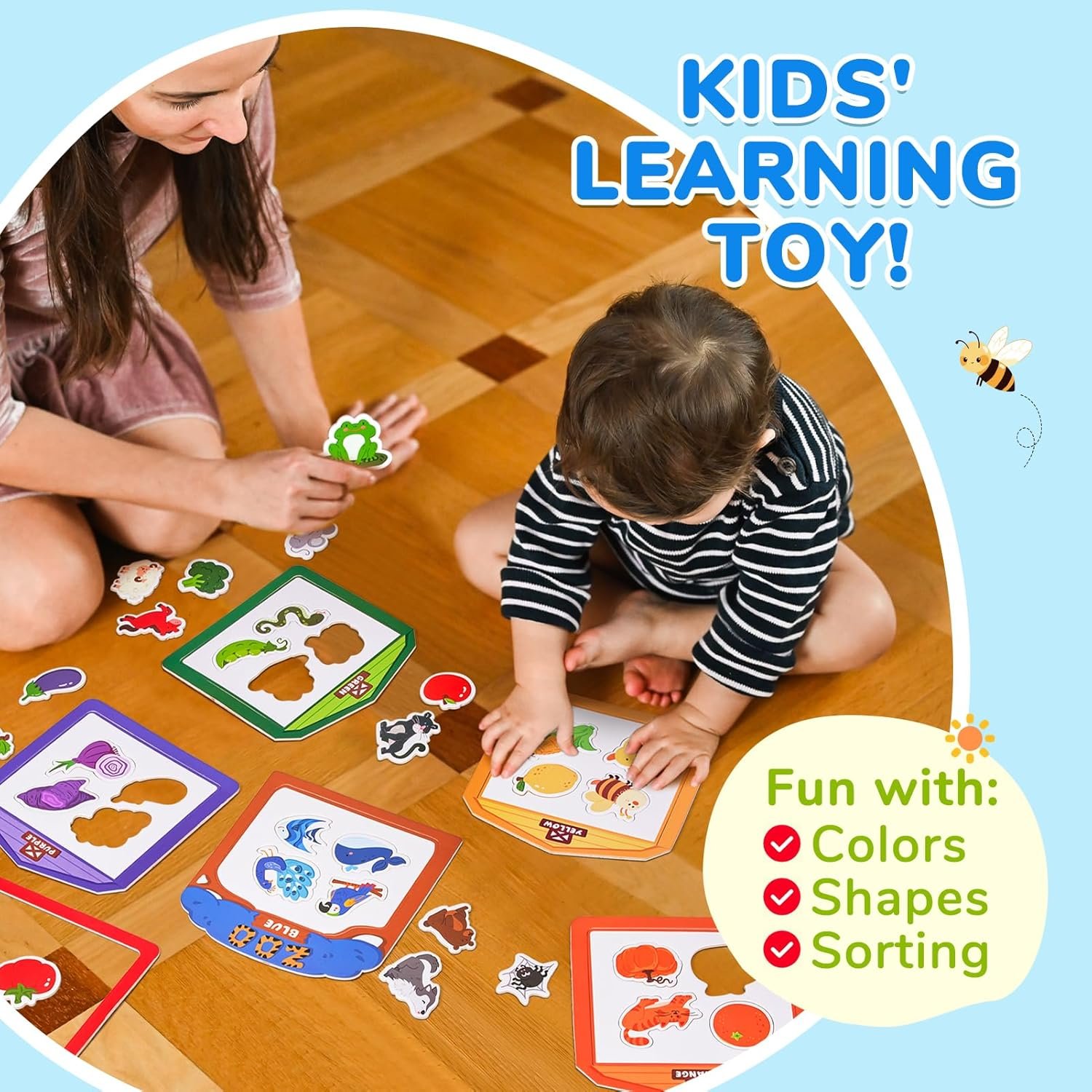 wholesale joycat wooden fridge magnets for toddlers, 50pcs magnetic color sorting refrigerator toys, farm & zoo animal magnets for kids, baby educational learning gifts for 2, 3, 4, 5 year olds factory & supplier oem