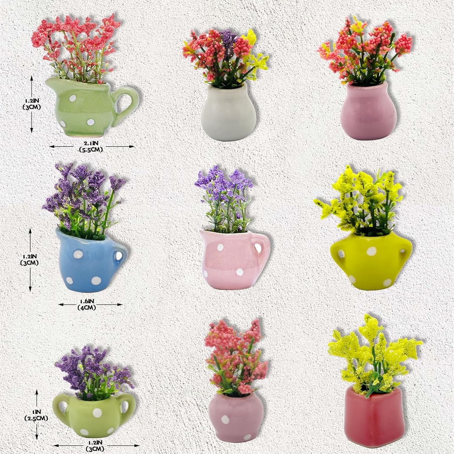 wholesale 9pack cute mini vase magnets for fridge, mini ceramic vase refrigerator magnets, funny plant magnet for refrigerator decoration kitchen locker kitchen office factory & supplier oem