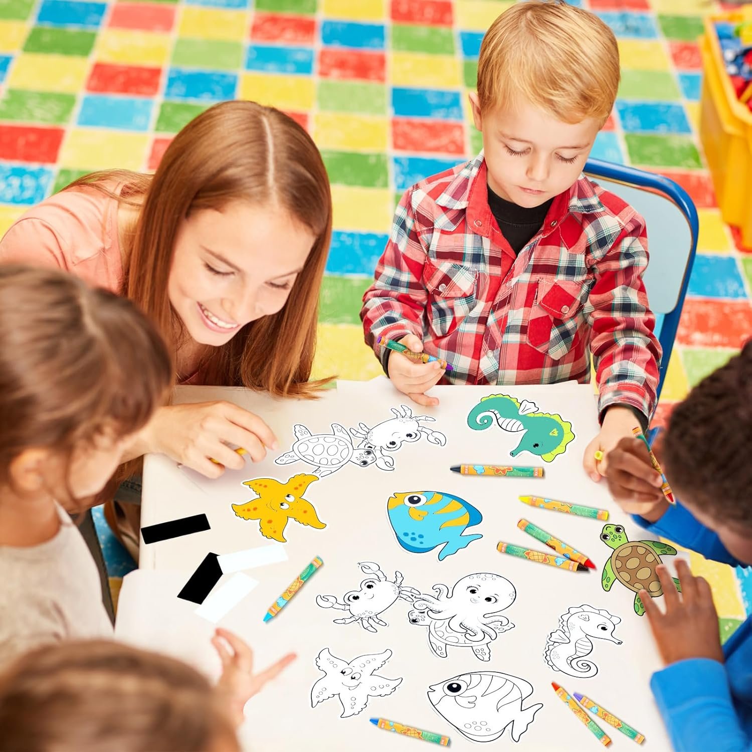 wholesale 30 sets ocean animals crafts for kids color your own under the sea magnets kit diy coloring sea animals magnet craft ornaments for school classroom home activities summer animals art party favors factory & supplier oem
