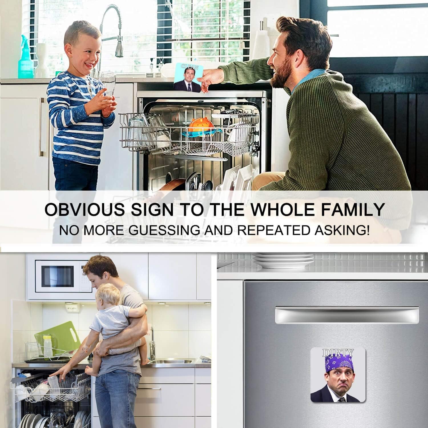 wholesale dishwasher magnet clean dirty sign indicator, washing machine magnet double sided kitchen dish washer refrigerator magnet flip with magnetic plate office michael scott factory & supplier oem