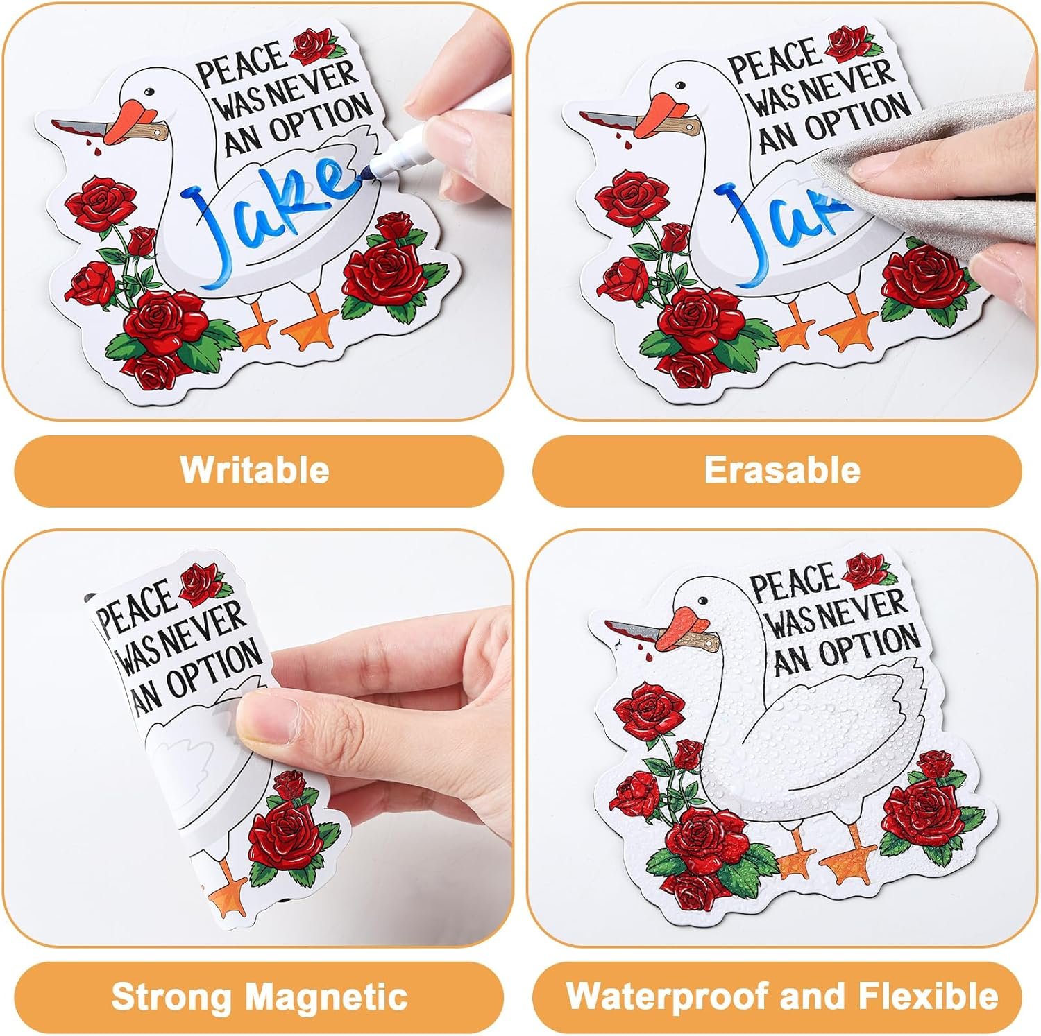 wholesale 12 pcs funny fridge magnets, cute meme refrigerator magnets fridge magnets adult duck dumpster word skull anime magnets for home office kitchen car decoration factory & supplier oem