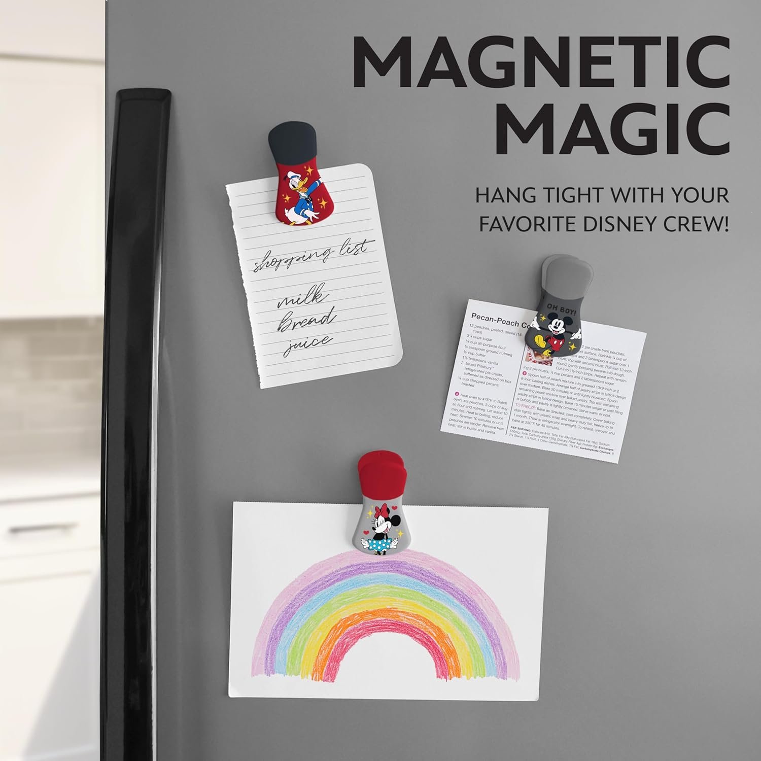 wholesale disney magnetic chip clips – set of 6 bag clips for food storage - mickey, minnie, lilo & stitch, winnie the pooh – durable airtight bag chip clips for pantry & fridge use factory & supplier oem