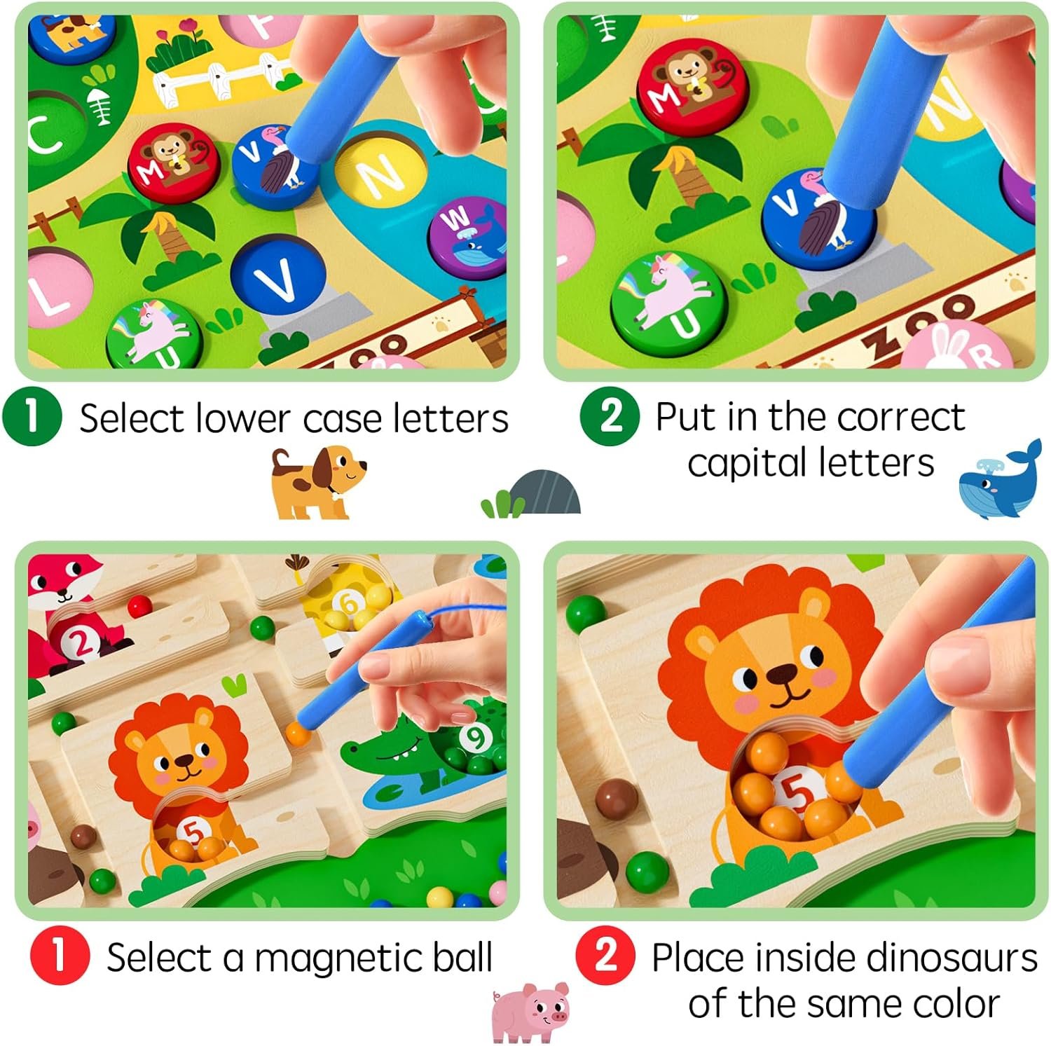 wholesale magnetic maze 2 in 1 double side color and number maze alphabet puzzle board for 3-5 boys and girls kids montessori educational toys factory & supplier oem