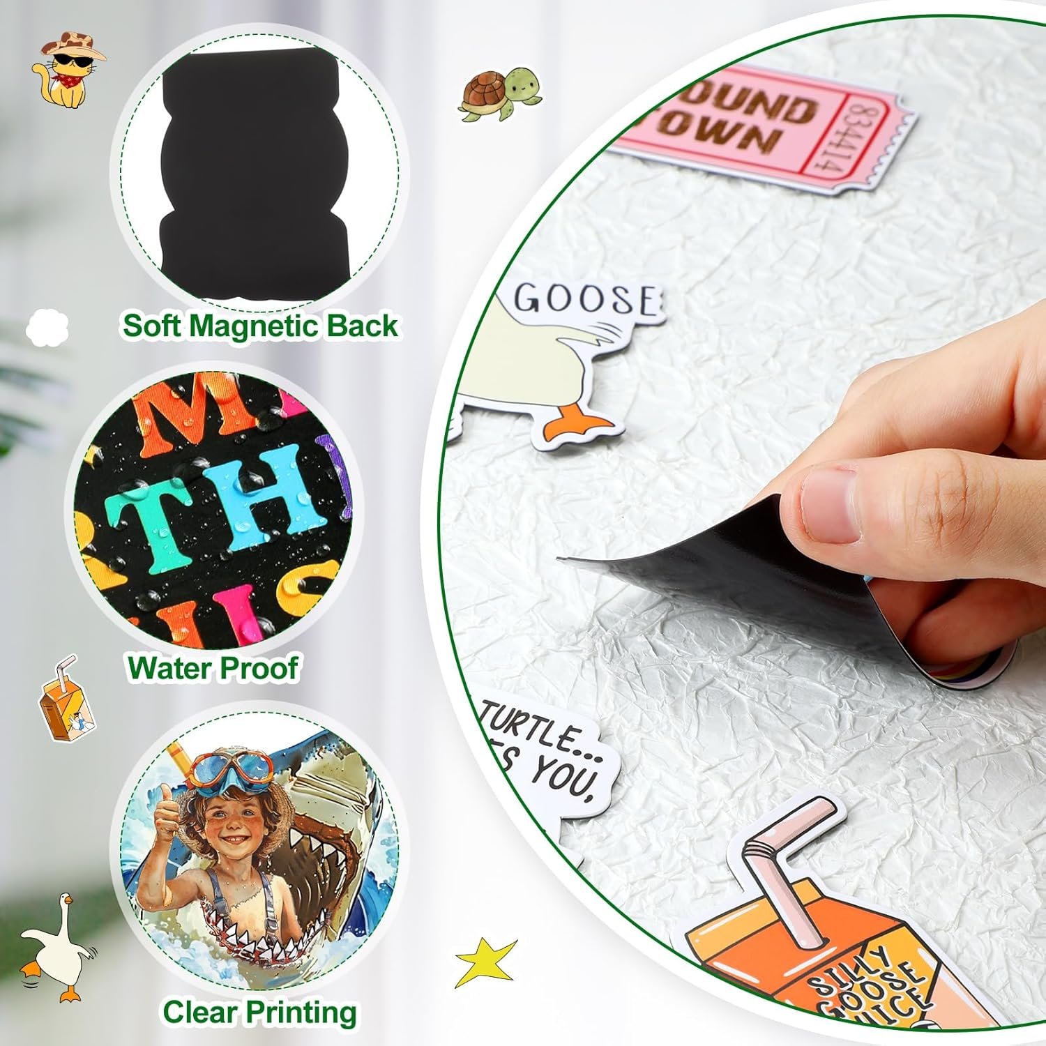 wholesale ceenna 20 pcs funny fridge magnets reusable cute animals and words fun anime refrigerator magnets for office work home car locker cabinet gifts decorations(stylish style) factory & supplier oem