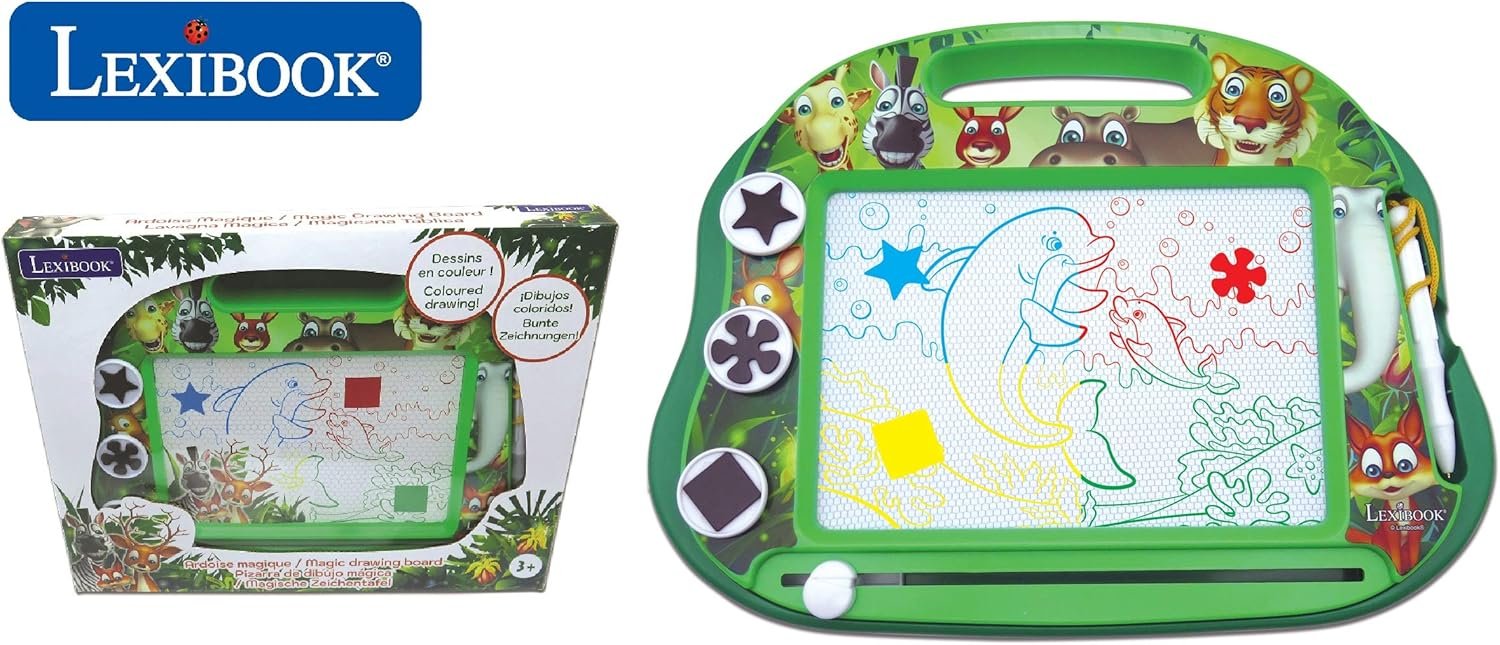 wholesale lexibook, multicolor magic magnetic animals drawing board, artistic creative toy for girls and boys, stylus pen and stamps, green, cranx550 factory & supplier oem