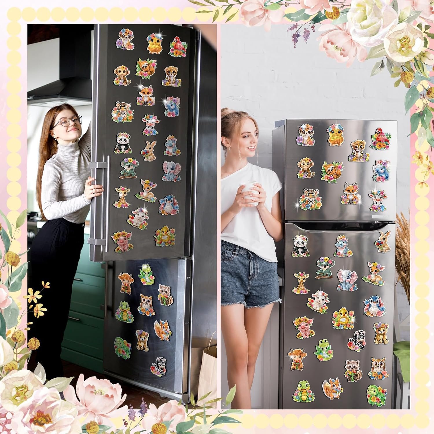 wholesale xuhal 30 pcs animal diamond painting magnets watercolor animal diamond art magnet kits for adults cute elephant tiger refrigerator magnetic sticker 5d rhinestone fridge stickers for diy crafts gifts factory & supplier oem