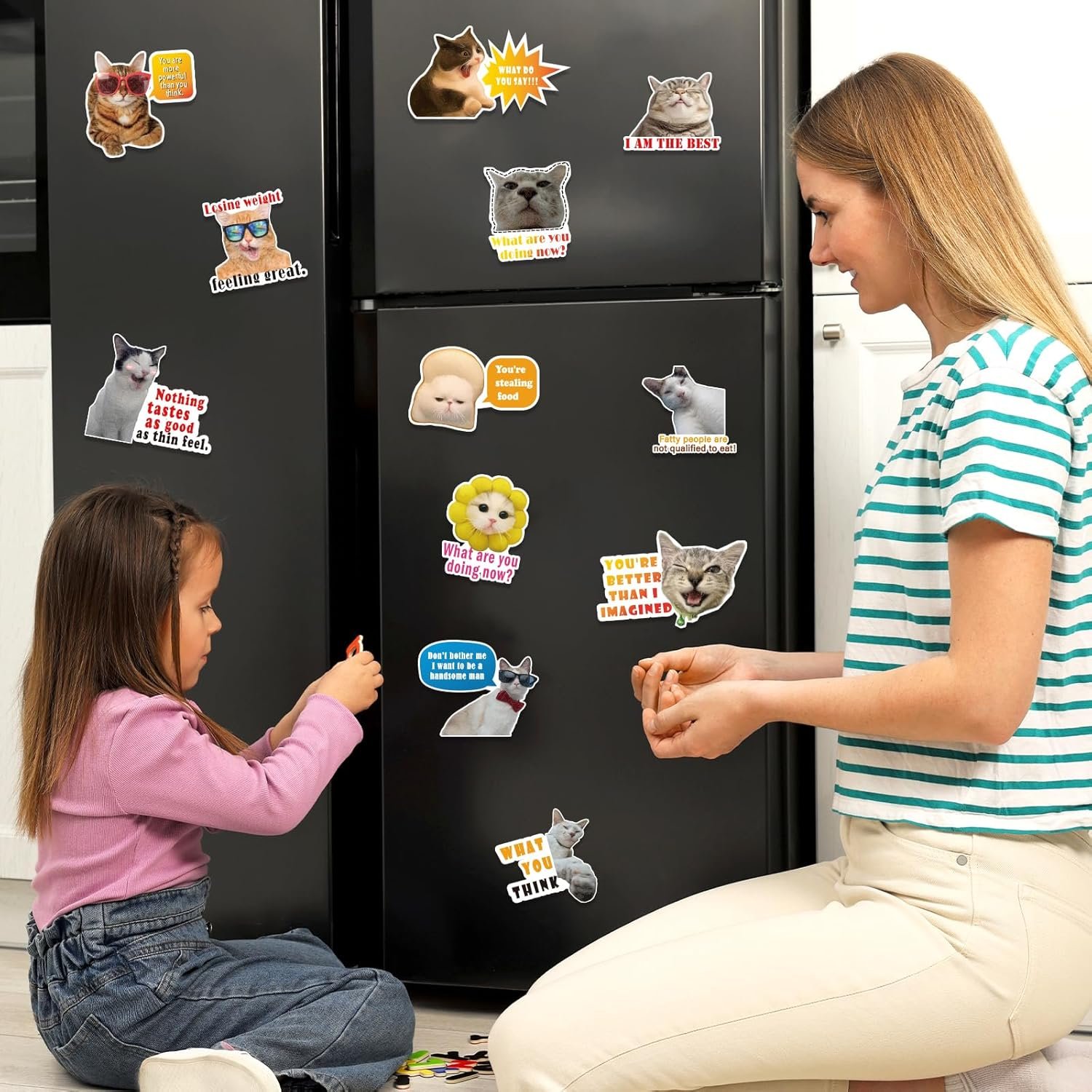 wholesale funny cat meme fridge magnets - 12 pcs cute animals words fun magnetic for home computer school whiteboard locker, cat meme refrigerator magnets decorations gifts for boys girls adult accessories factory & supplier oem
